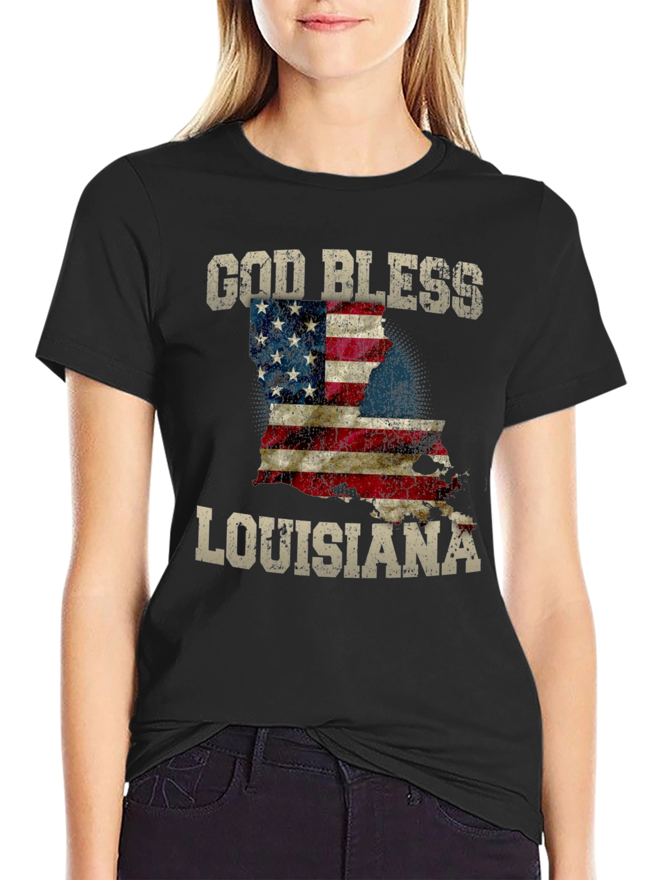 God Bless Louisiana Graphic T-Shirt