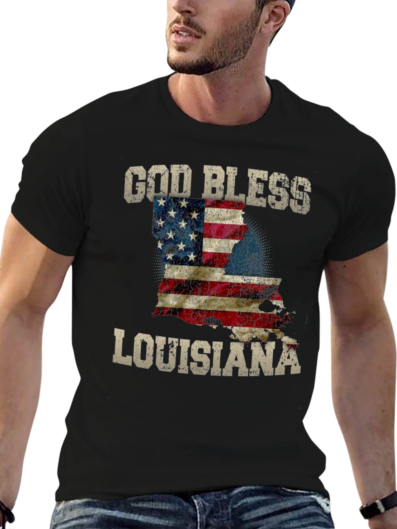 God Bless Louisiana Graphic T-Shirt