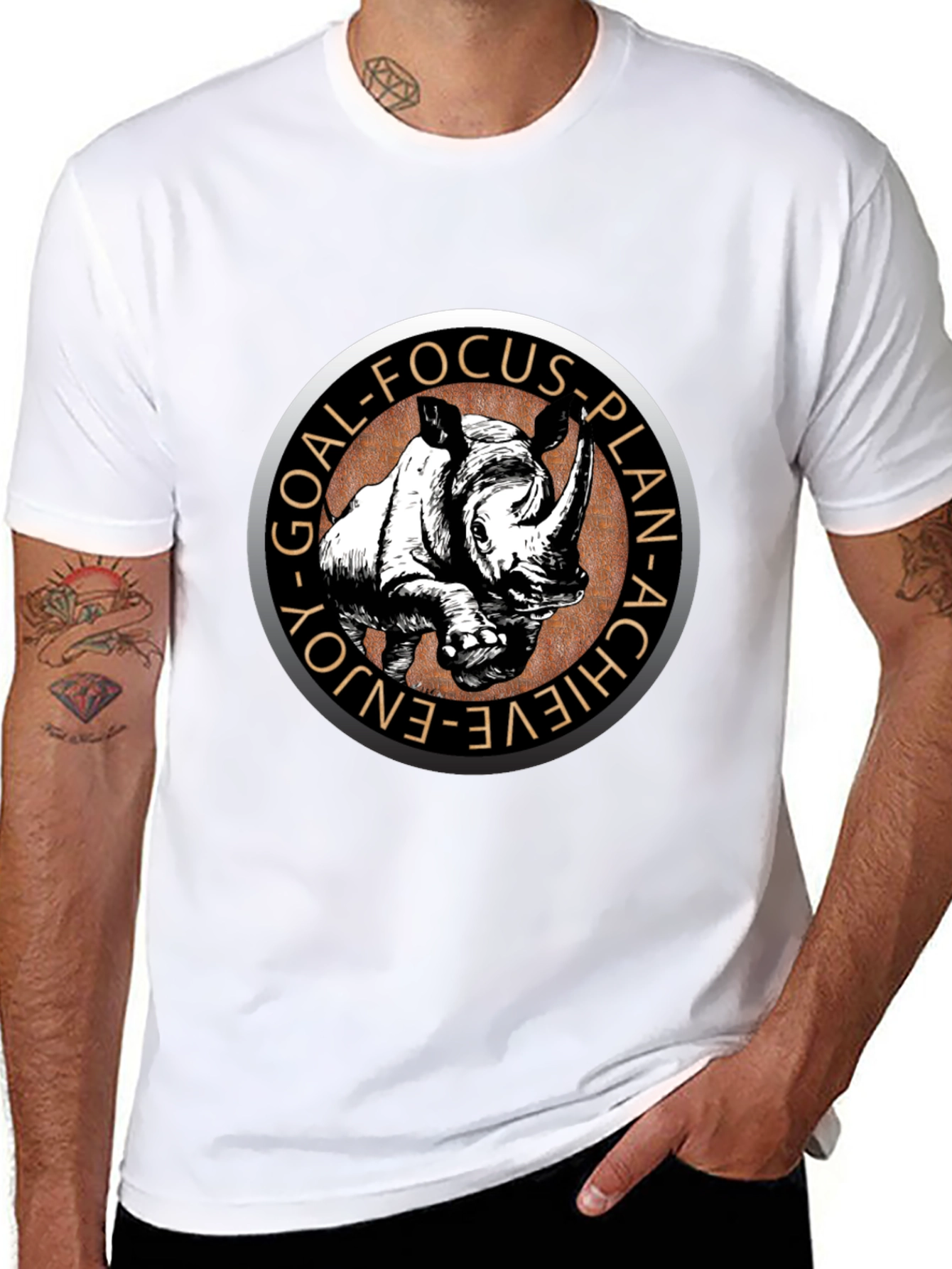 Rhino Graphic Tee - Goal Driven Black T-Shirt
