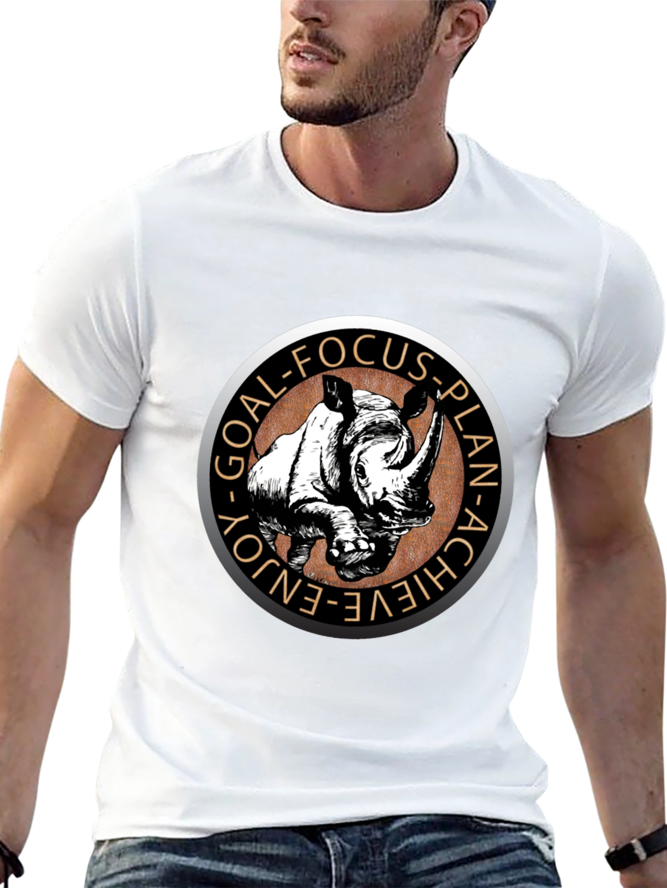 Rhino Graphic Tee - Goal Driven Black T-Shirt