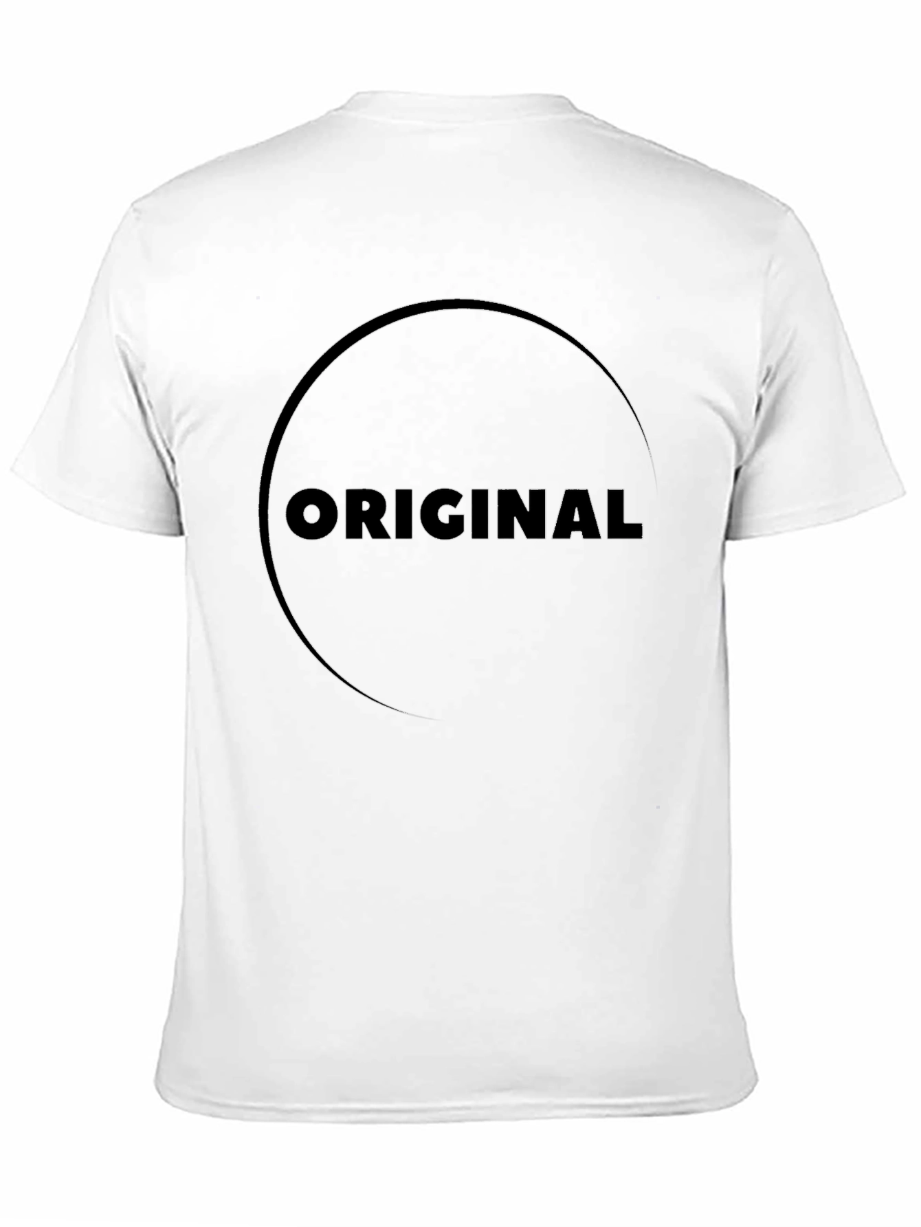 Mens Black Crew Neck T-Shirt with Circle Design