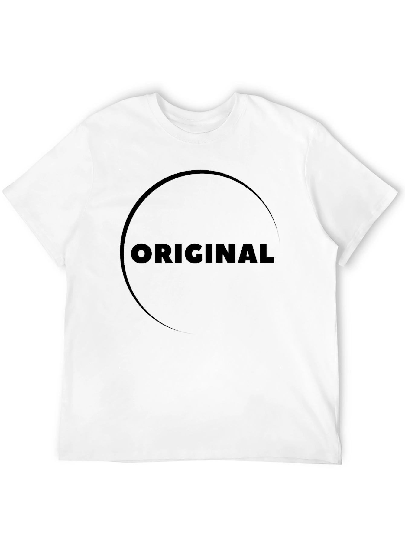 Mens Black Crew Neck T-Shirt with Circle Design
