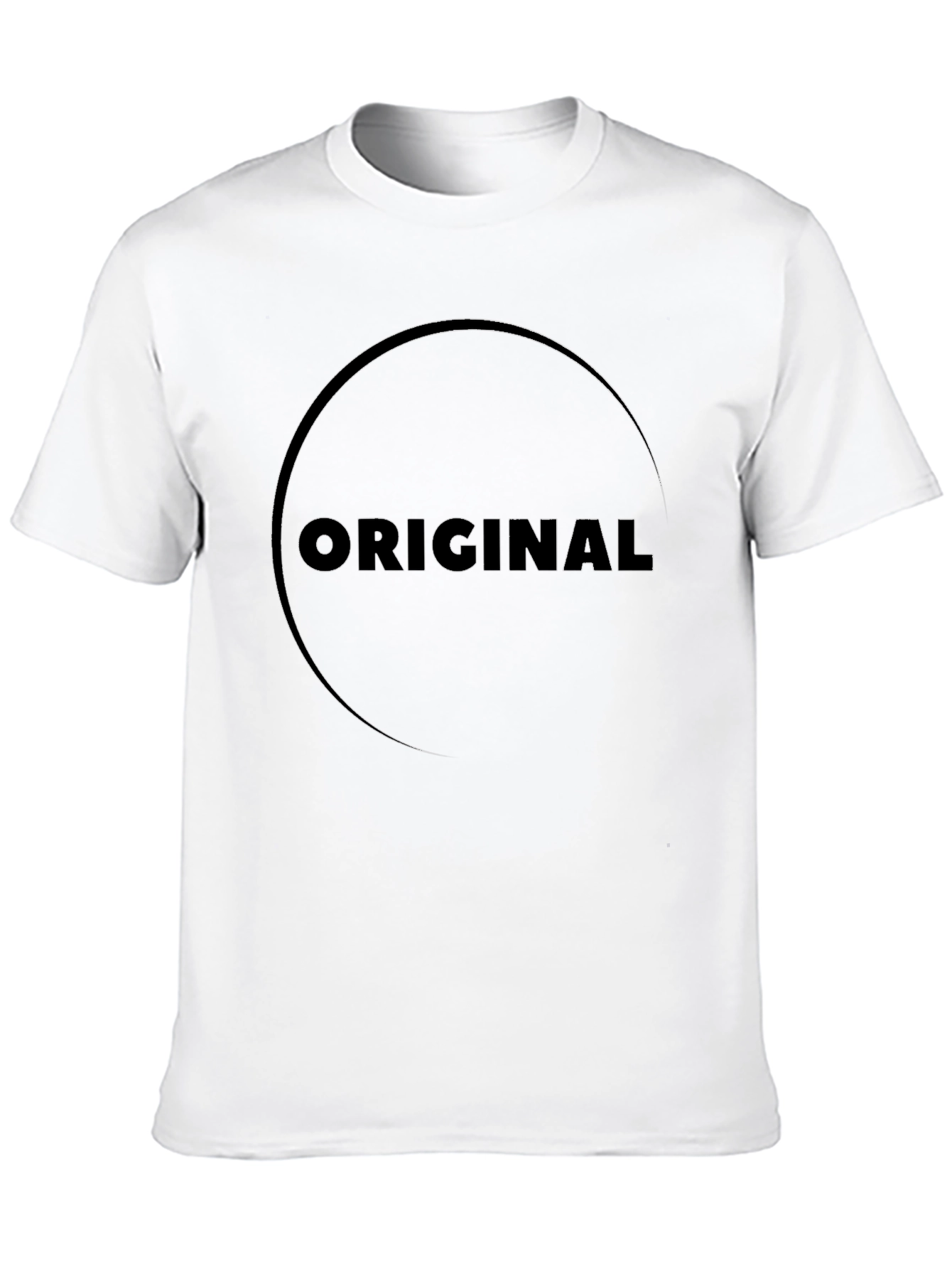 Mens Black Crew Neck T-Shirt with Circle Design