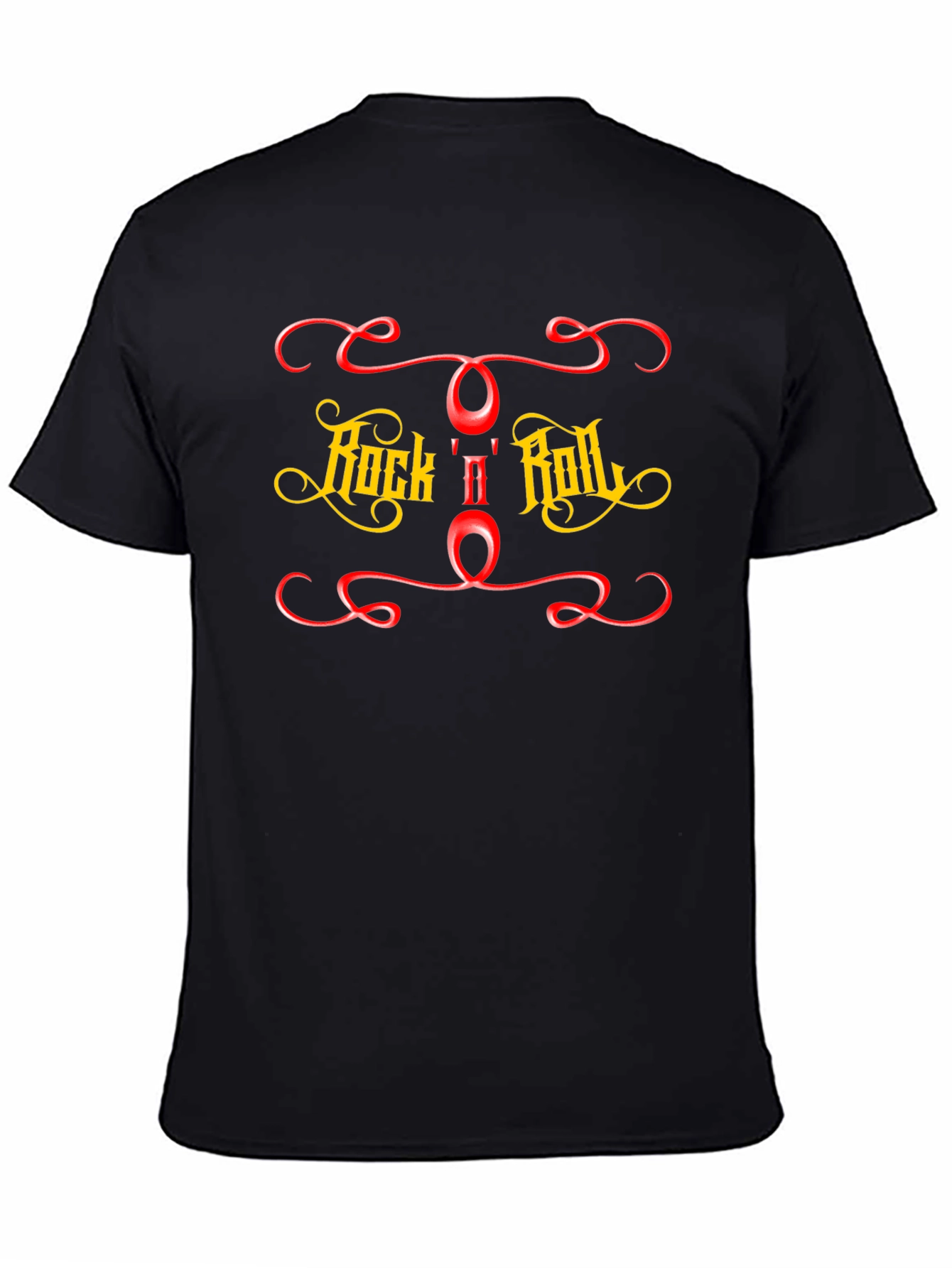 Rock n Roll Graphic Print Black T-Shirt