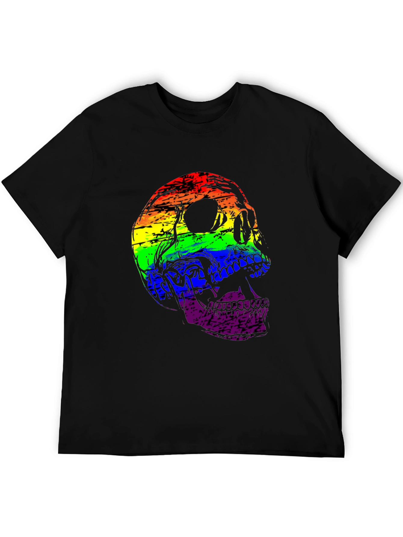 Rainbow Skull Graphic T-Shirt