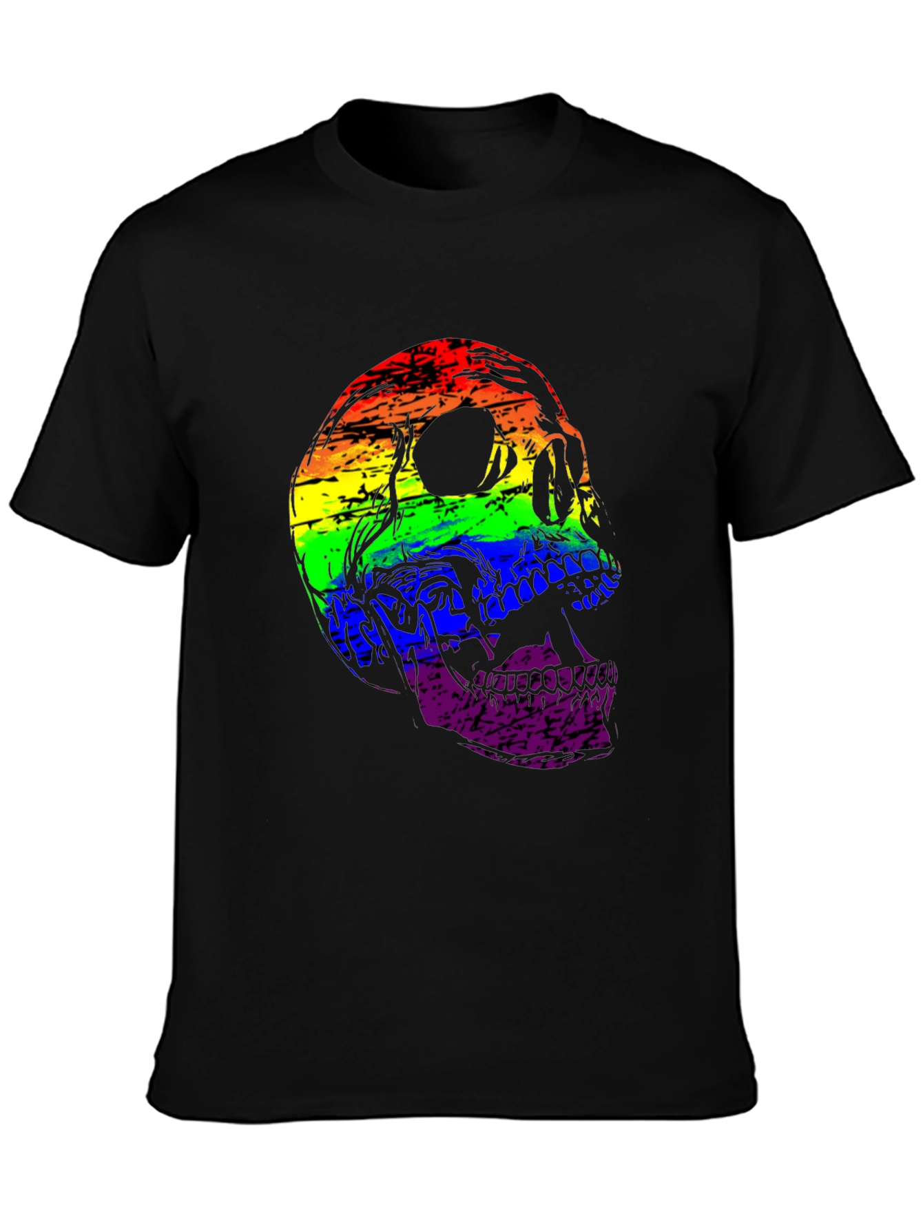 Rainbow Skull Graphic T-Shirt