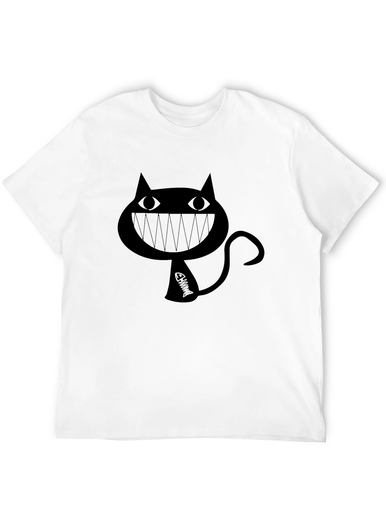 Grinning Cat Black Graphic Tee
