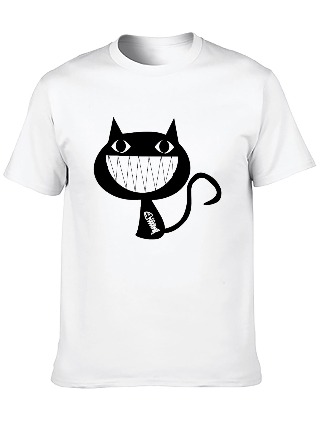 Grinning Cat Black Graphic Tee