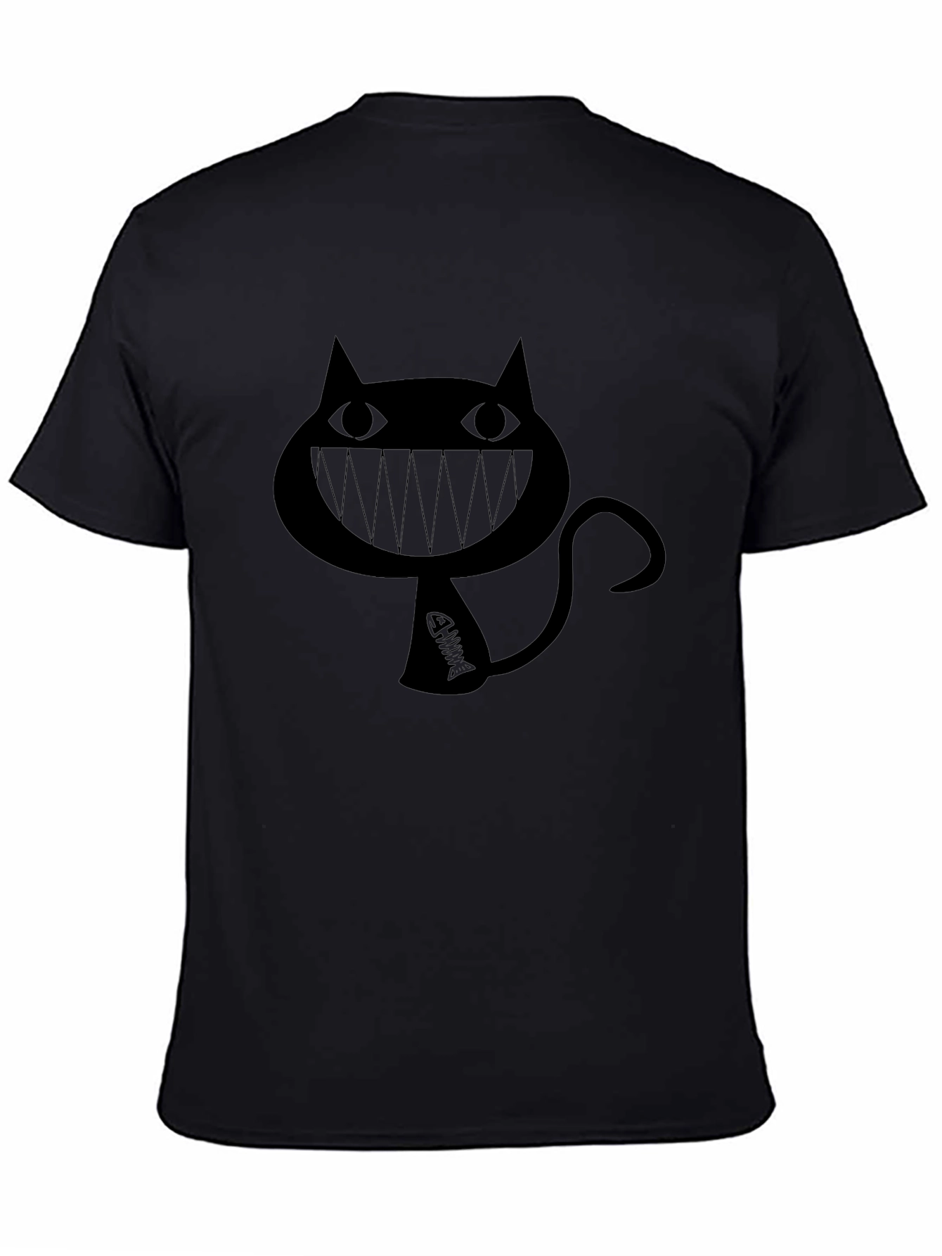 Grinning Cat Black Graphic Tee