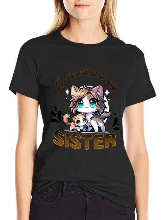 Becoming a Big Sister T-Shirt - Cute Kitten Design