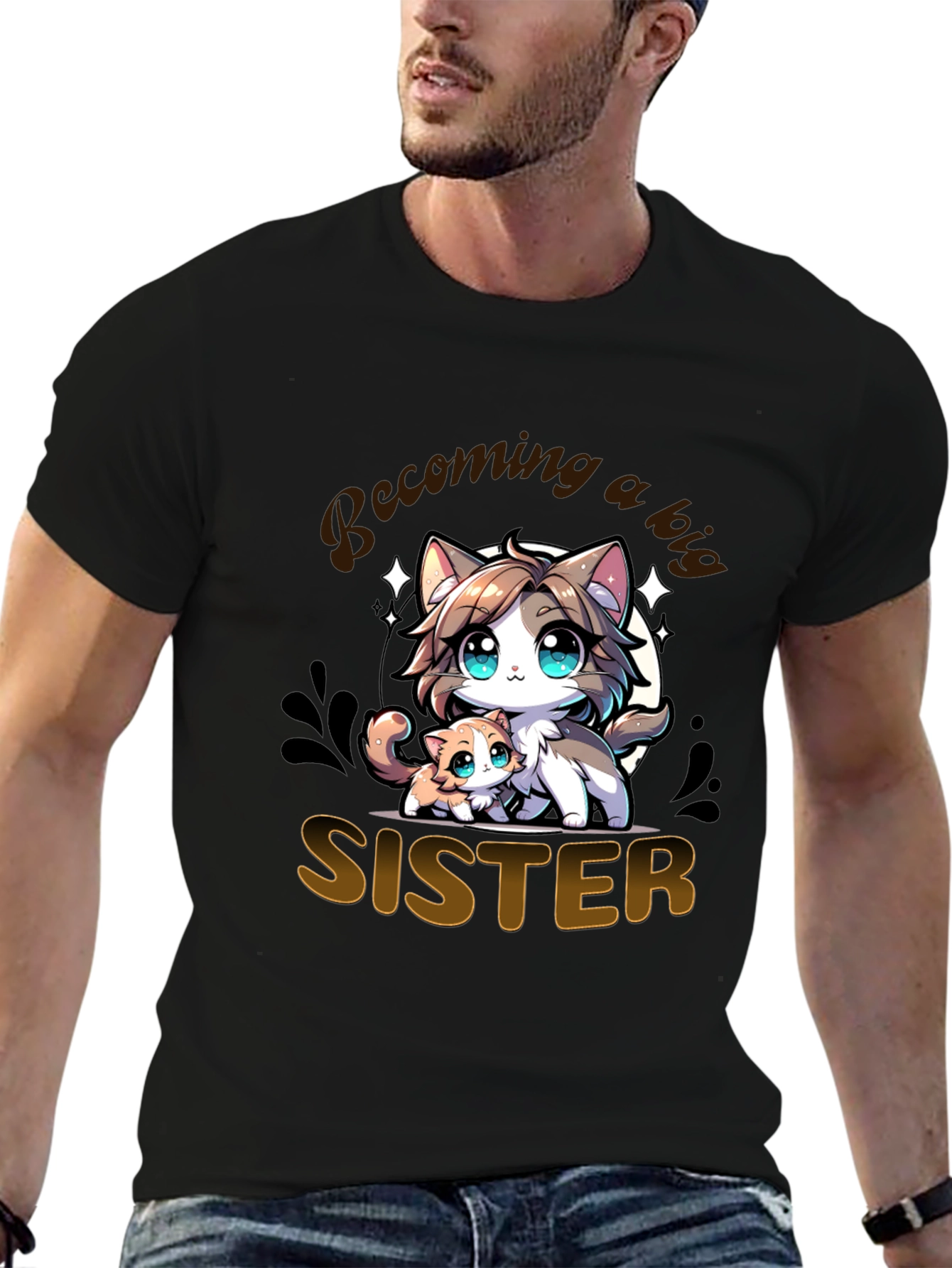 Becoming a Big Sister T-Shirt - Cute Kitten Design