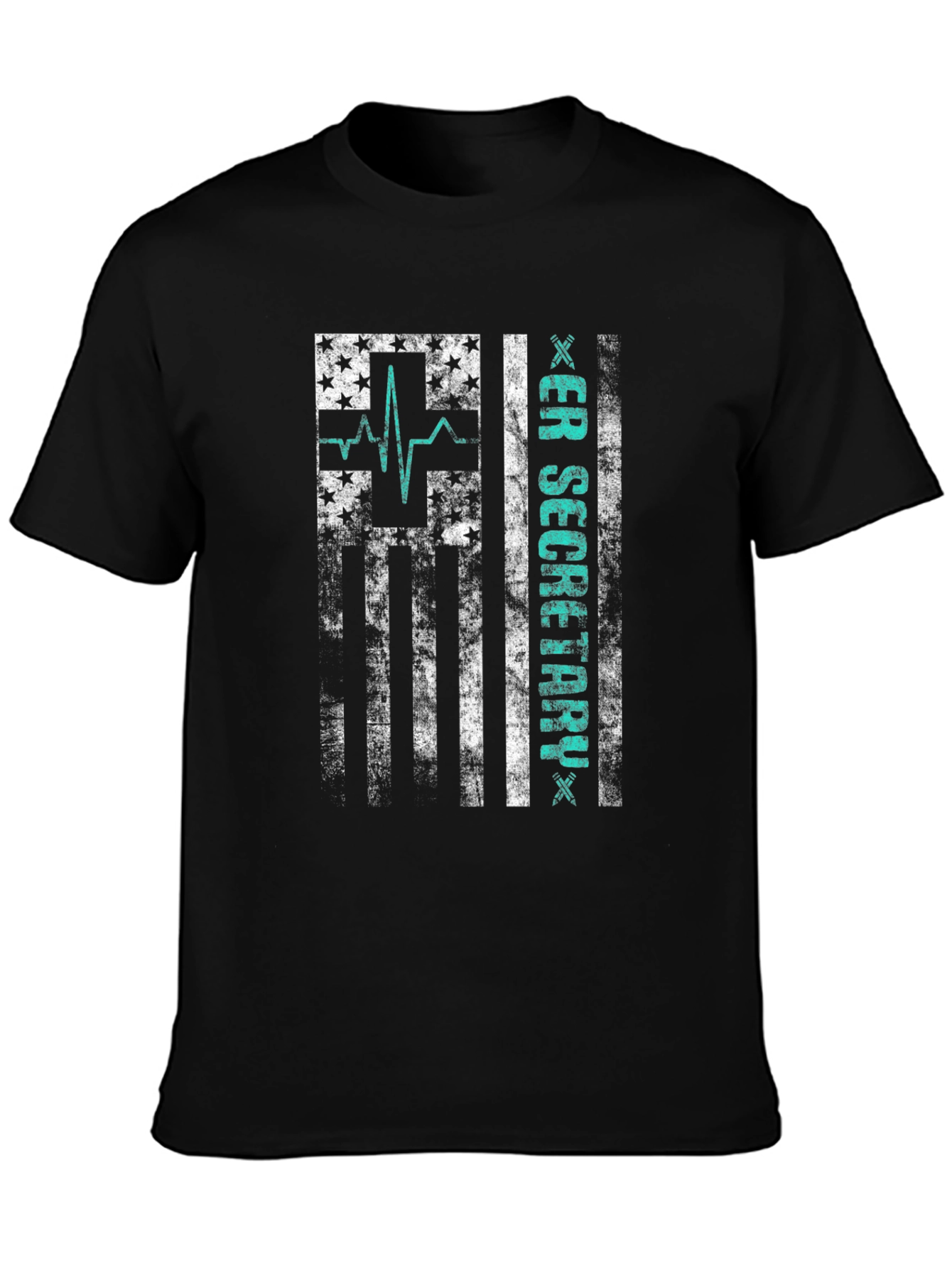 ER Secretary American Flag Graphic T-Shirt