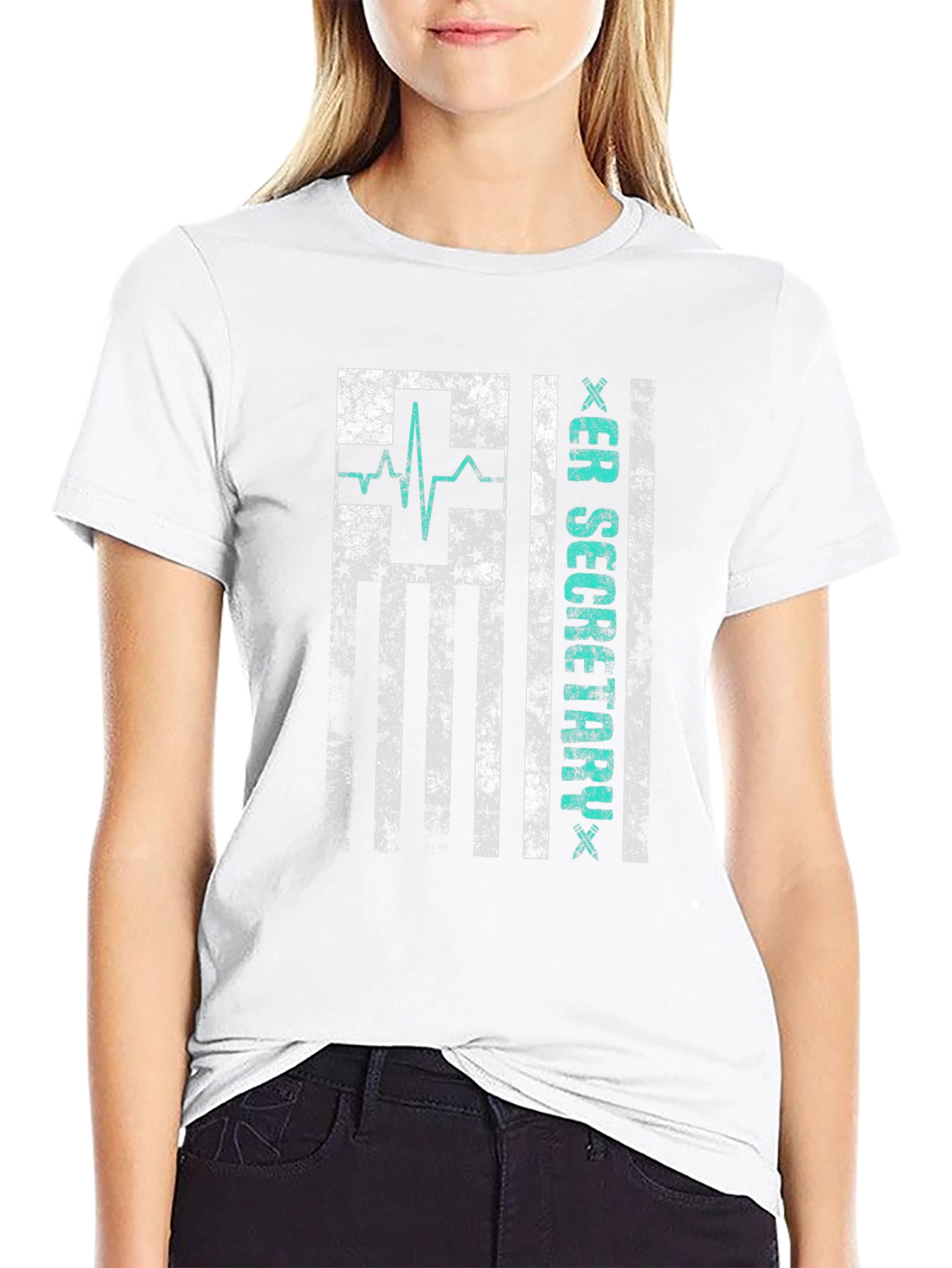 ER Secretary American Flag Graphic T-Shirt