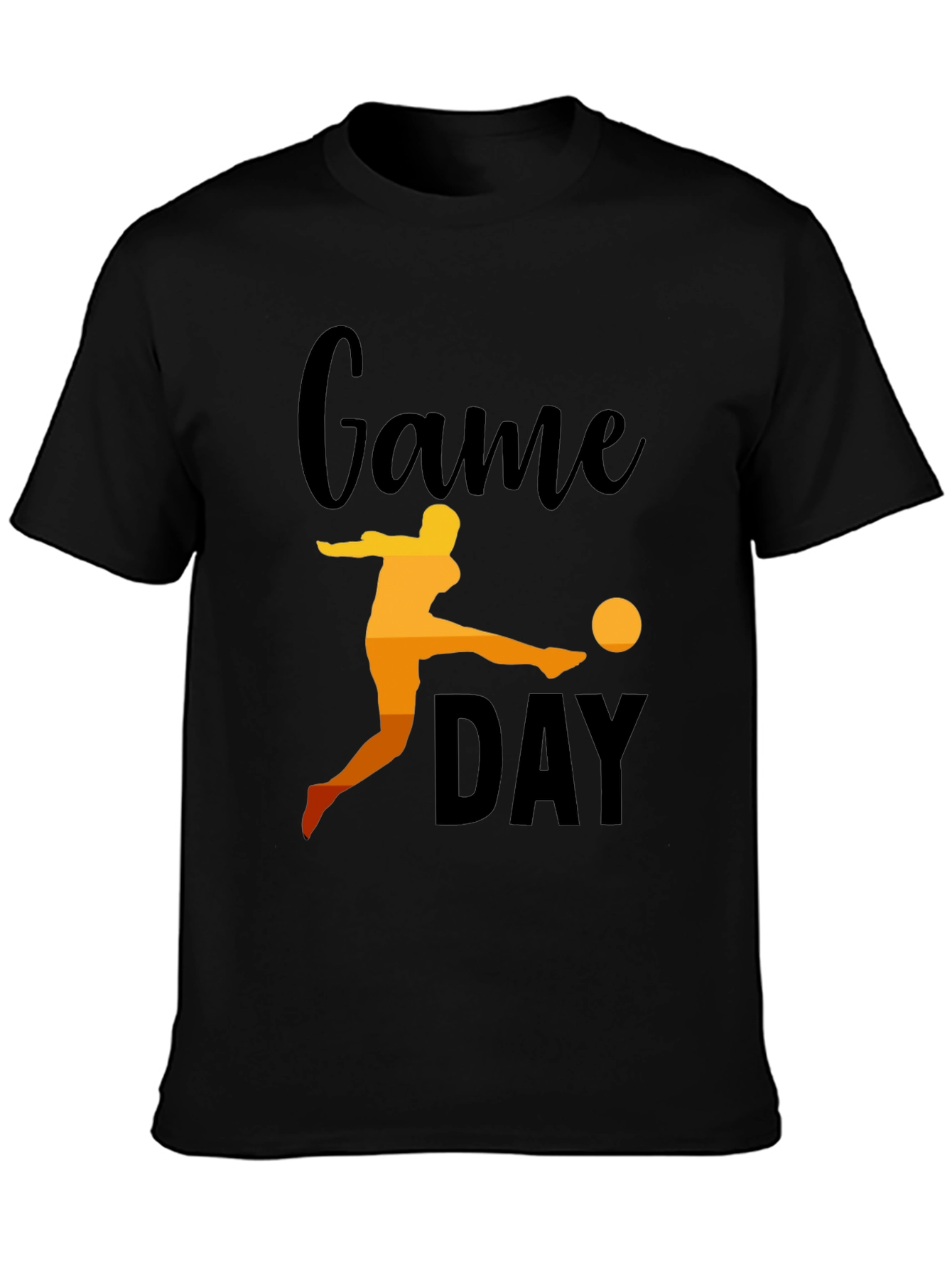 Game Day Soccer Graphic Tee - Black Cotton