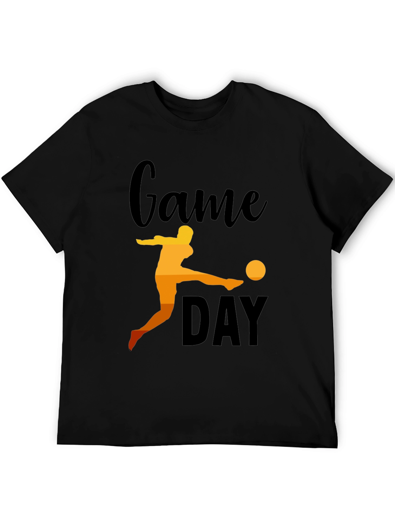 Game Day Soccer Graphic Tee - Black Cotton