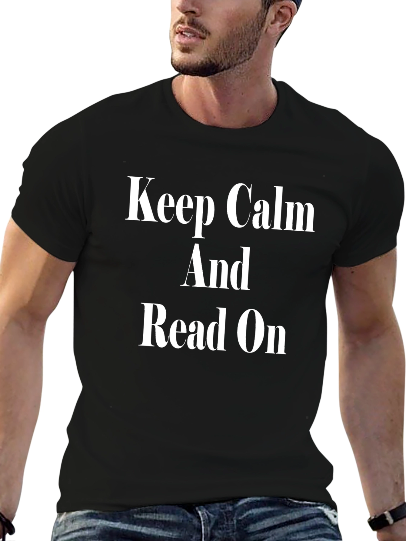 Keep Calm Read On T-Shirt - Black Cotton Tee