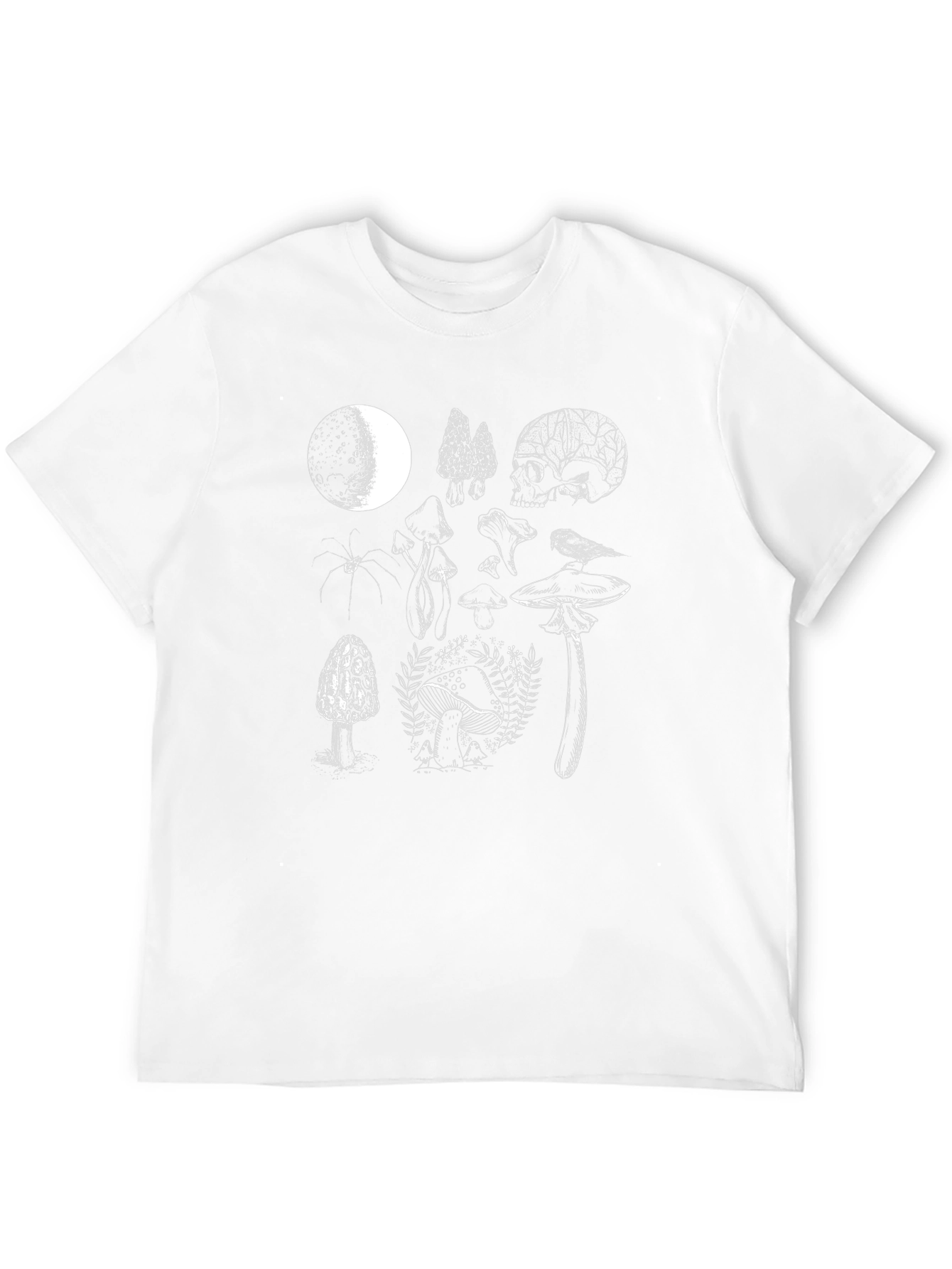 Botanical Skull Graphic Tee - Black