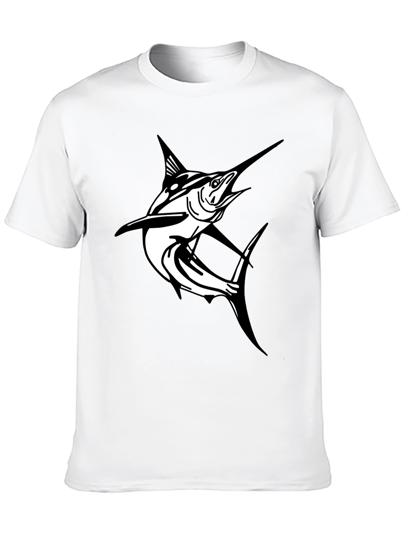 Marlin Fish Graphic T-Shirt - Black