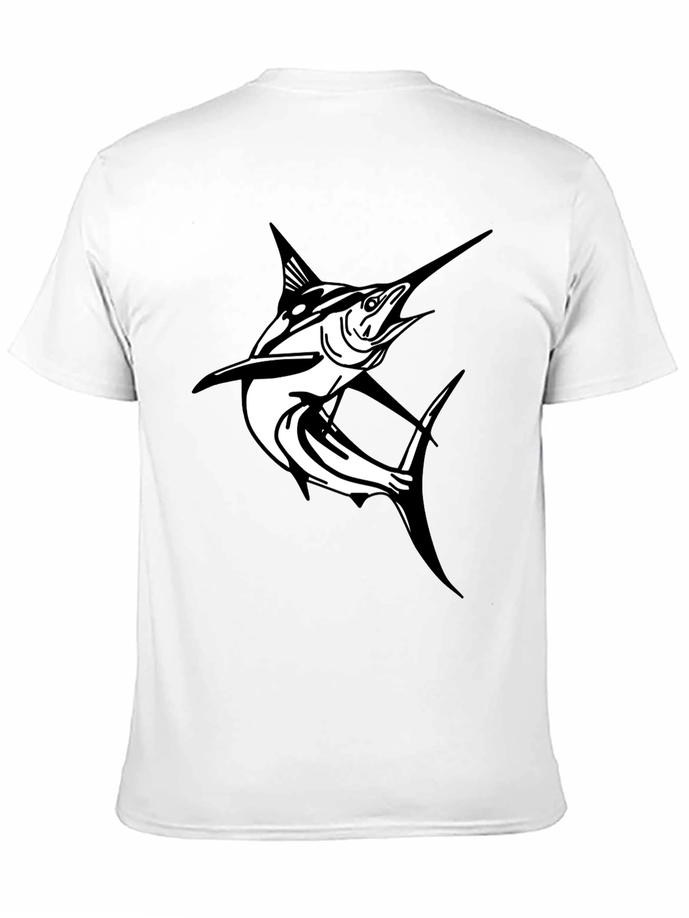 Marlin Fish Graphic T-Shirt - Black
