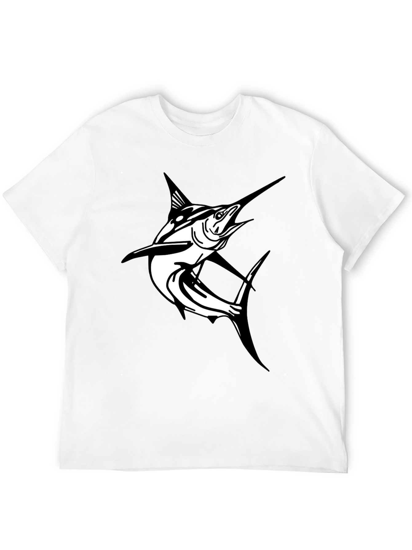 Marlin Fish Graphic T-Shirt - Black