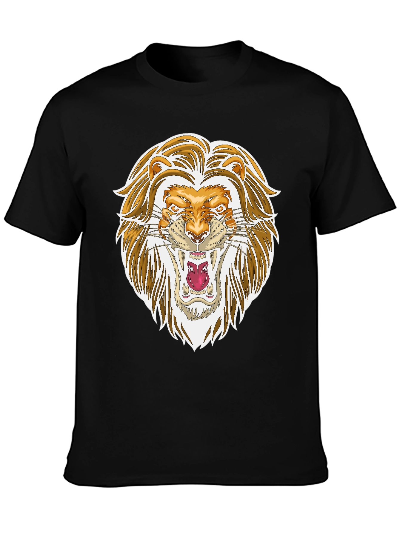 Lion Graphic Print Black T-Shirt