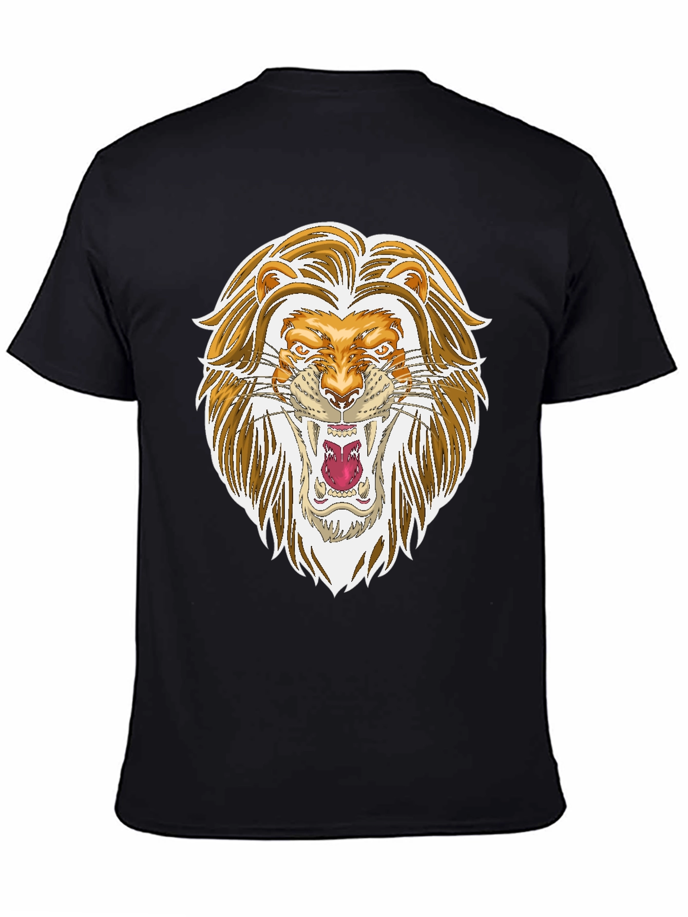 Lion Graphic Print Black T-Shirt