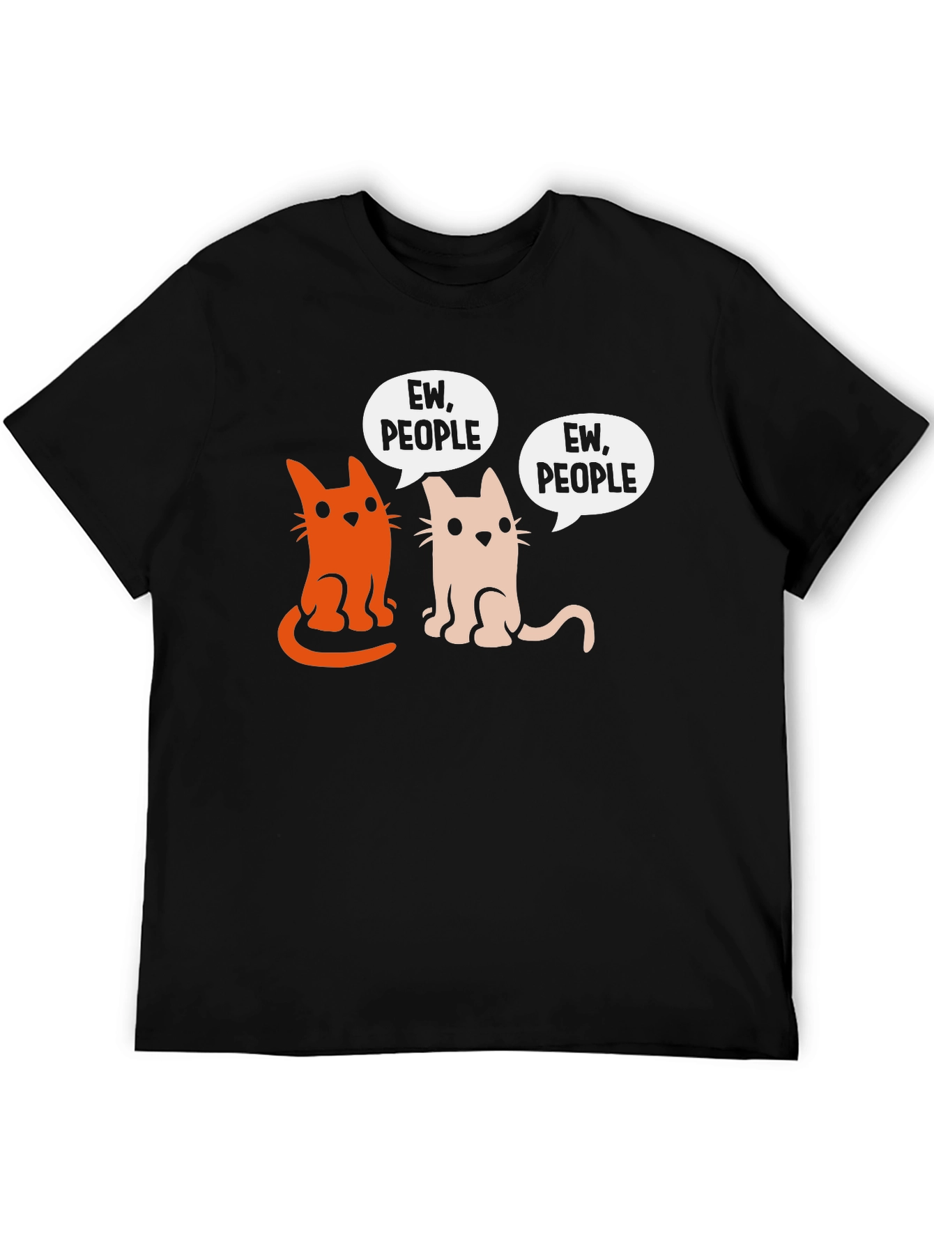 Ew People Cat Graphic Tee - Unisex Black T-Shirt