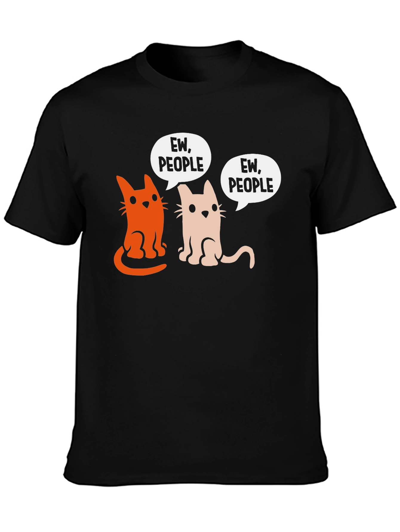 Ew People Cat Graphic Tee - Unisex Black T-Shirt