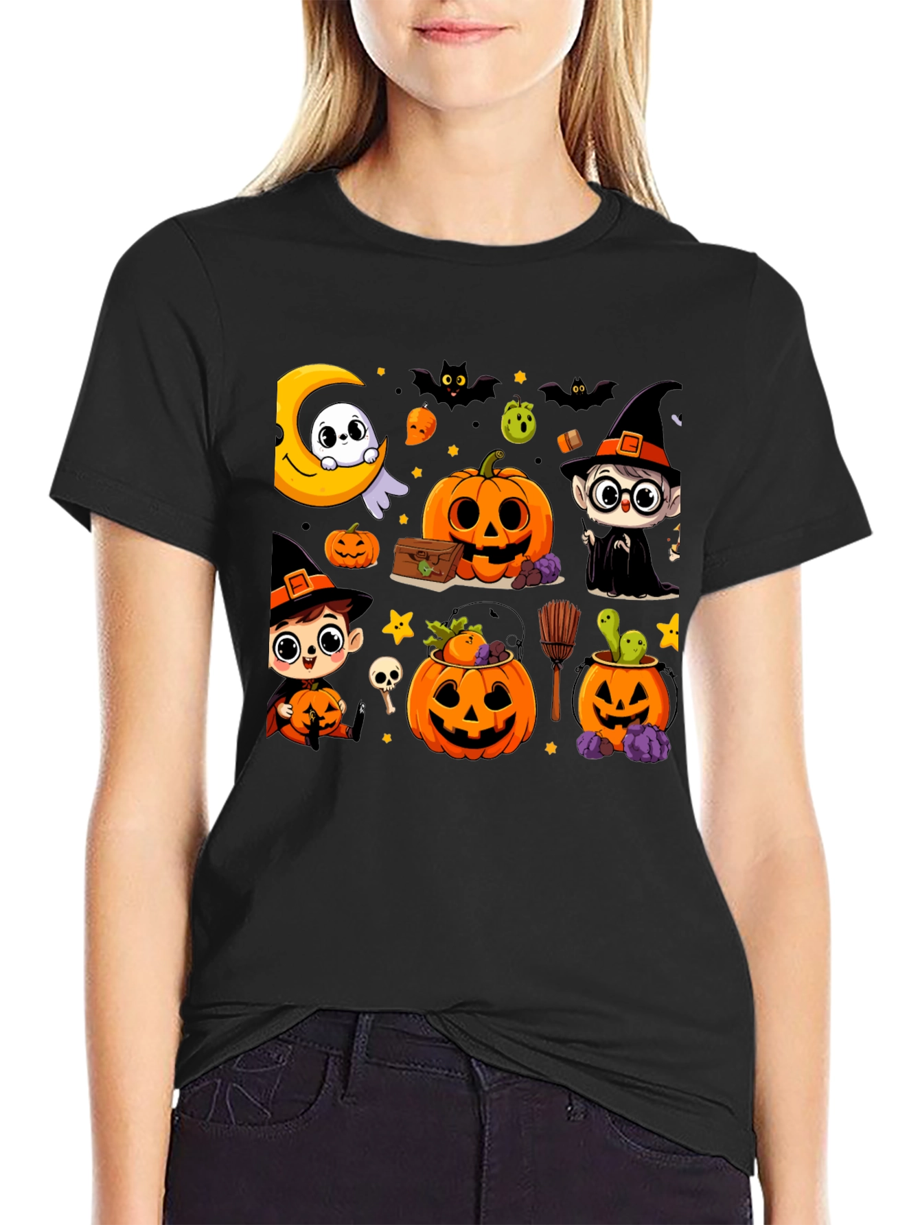 Halloween Cartoon T-Shirt: Spooky & Fun Design