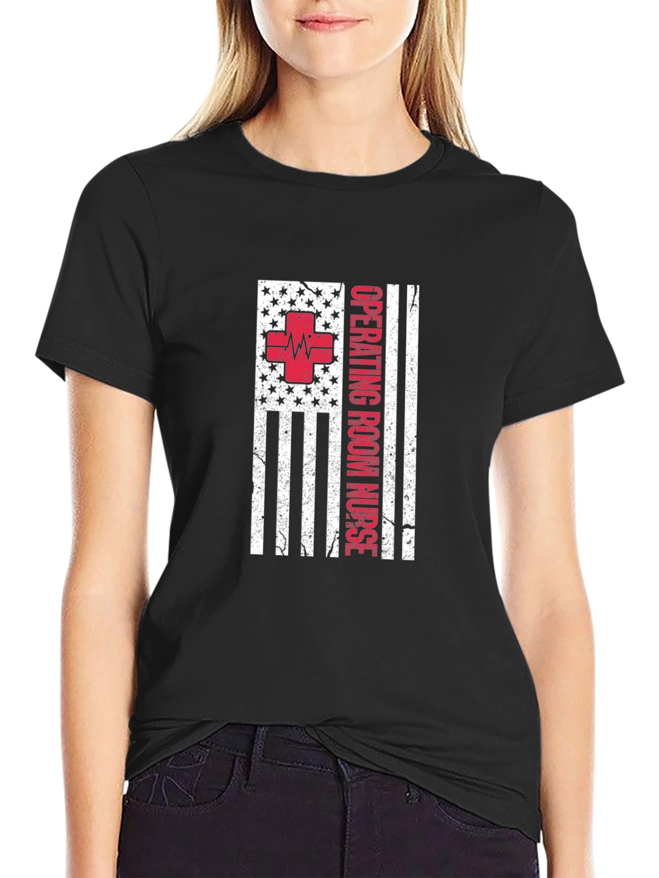 Operating Room Nurse American Flag T-Shirt