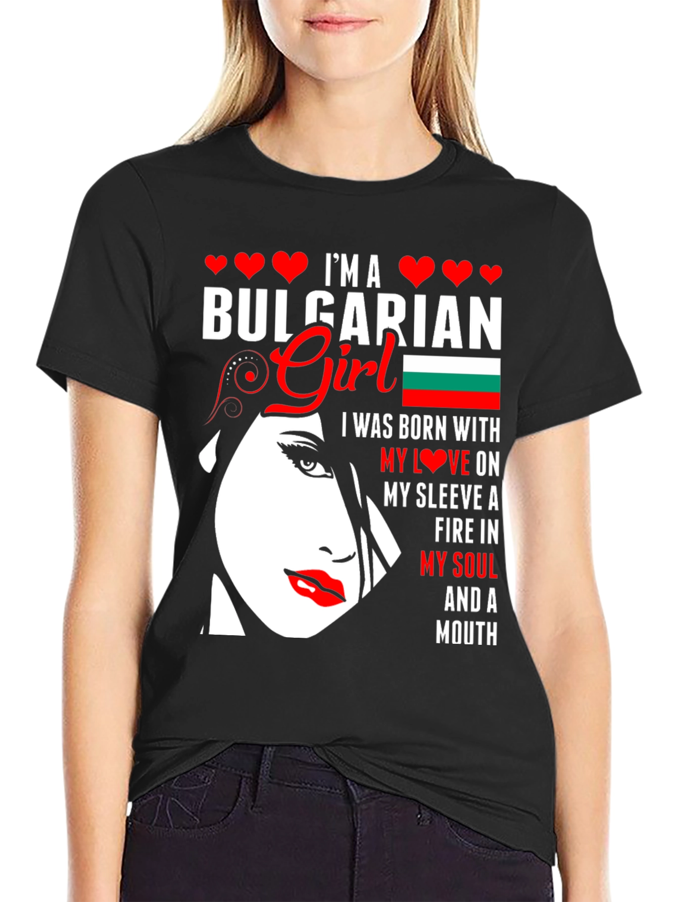 Bulgarian Girl T-Shirt: Fiery Soul Design