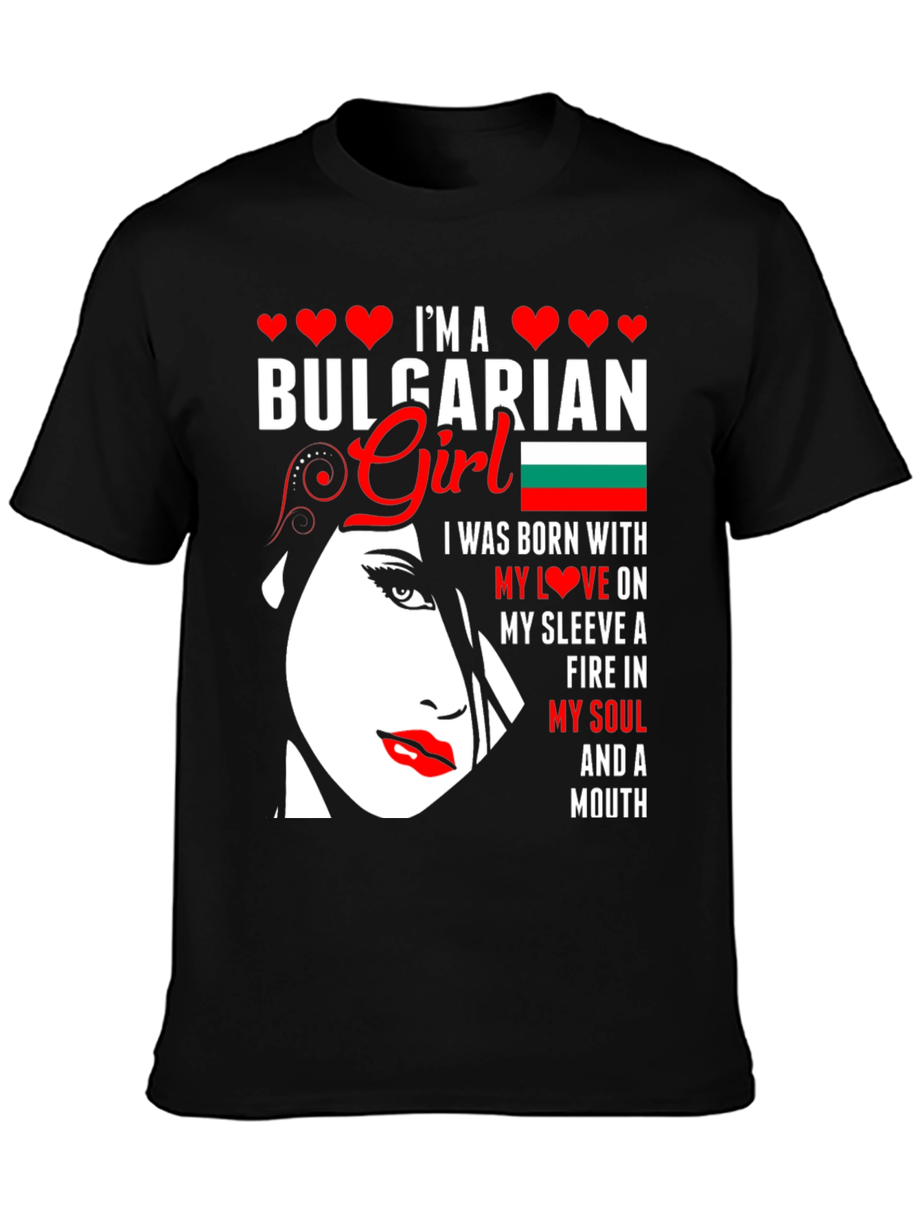 Bulgarian Girl T-Shirt: Fiery Soul Design
