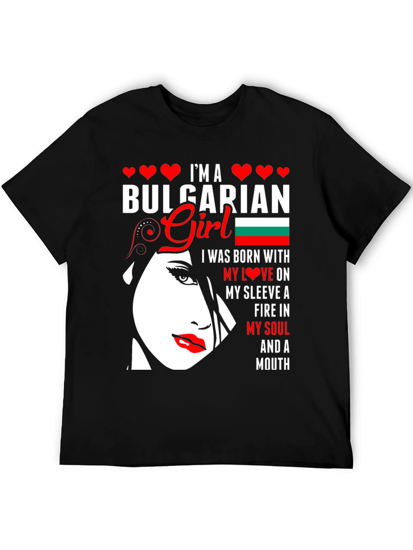 Bulgarian Girl T-Shirt: Fiery Soul Design