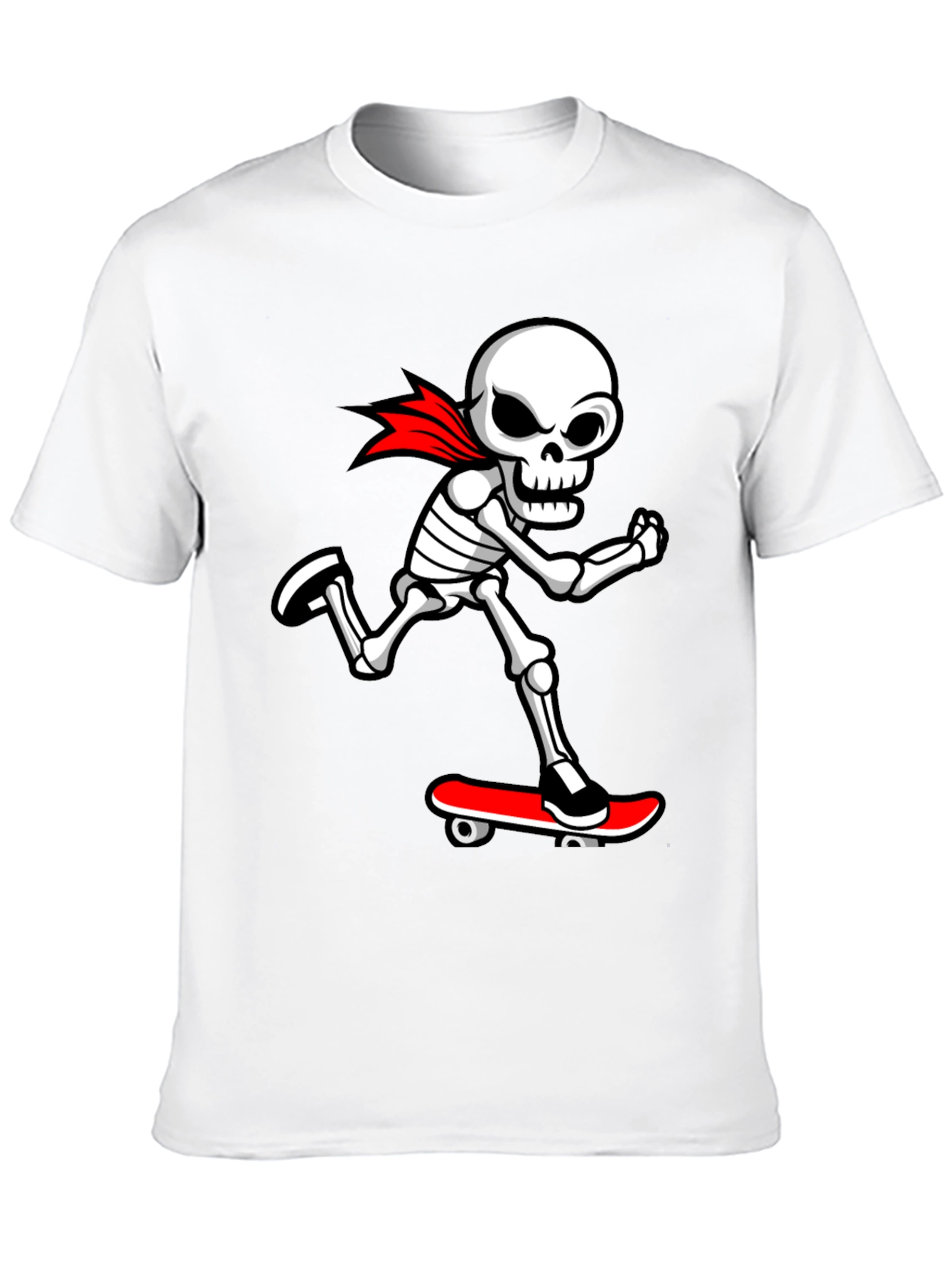 Cool Skeleton Skateboarder Graphic T-Shirt