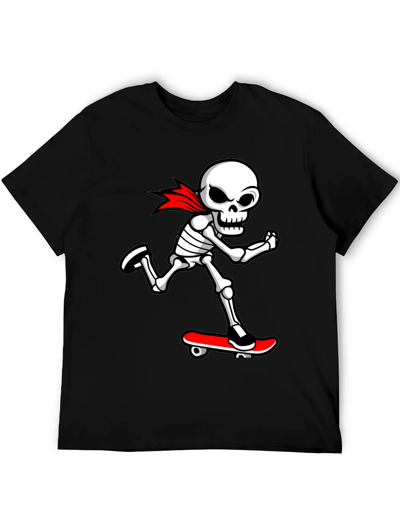 Cool Skeleton Skateboarder Graphic T-Shirt