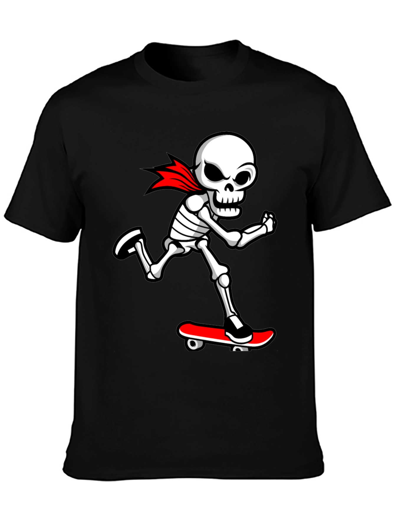 Cool Skeleton Skateboarder Graphic T-Shirt
