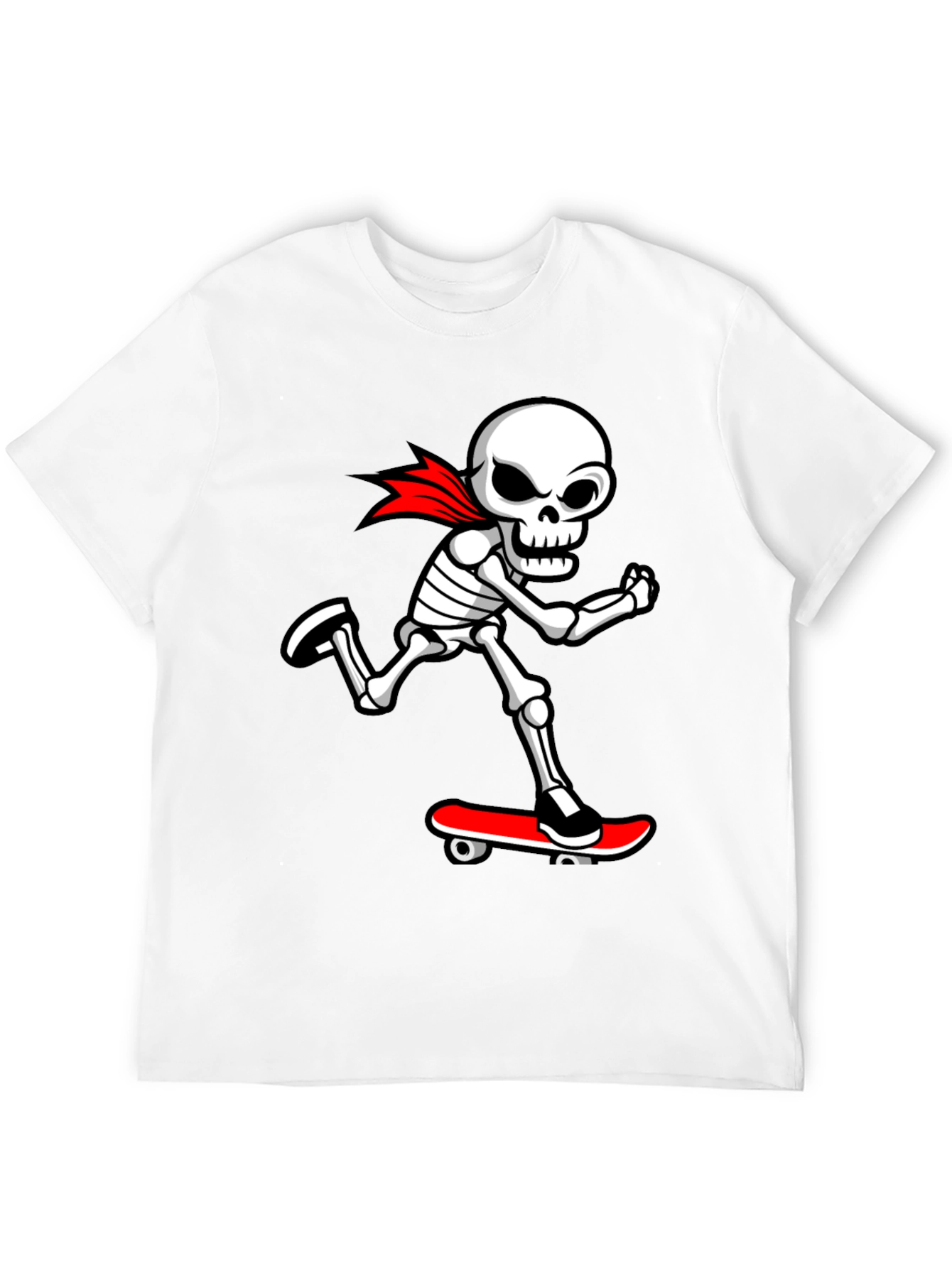 Cool Skeleton Skateboarder Graphic T-Shirt