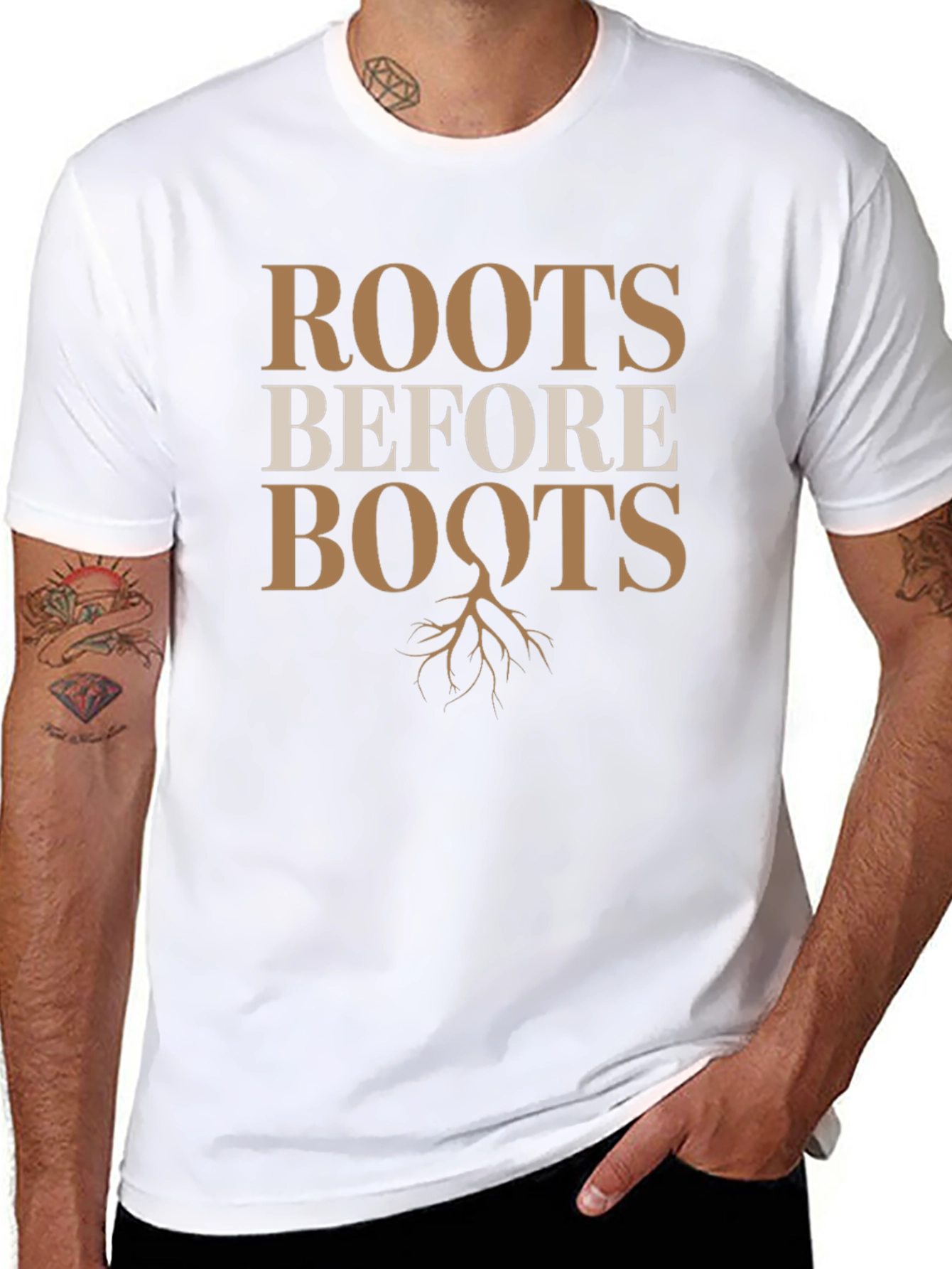 Roots Before Boots Graphic T-Shirt - Black