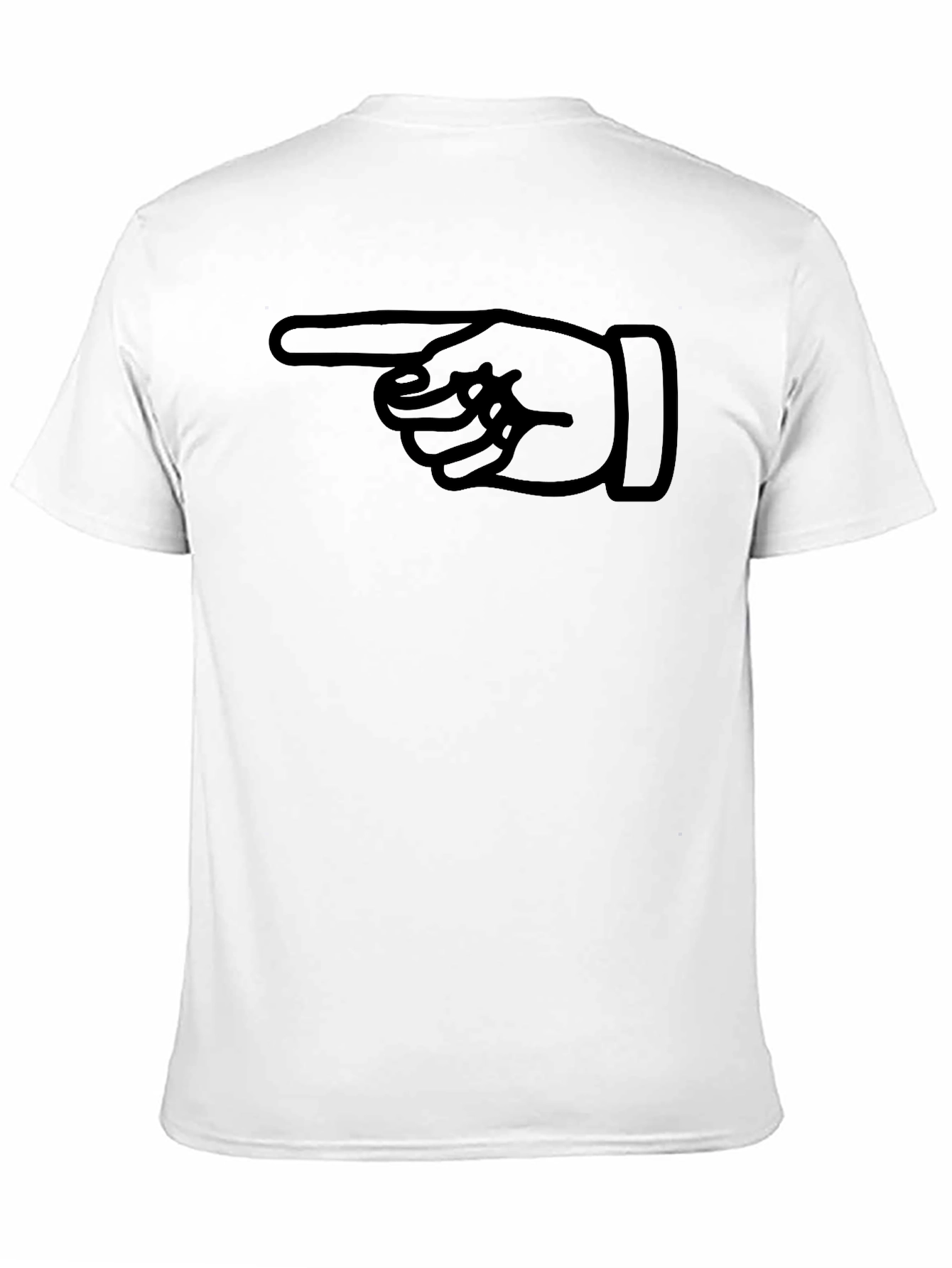 Pointing Finger Graphic Tee - Black Cotton T-Shirt