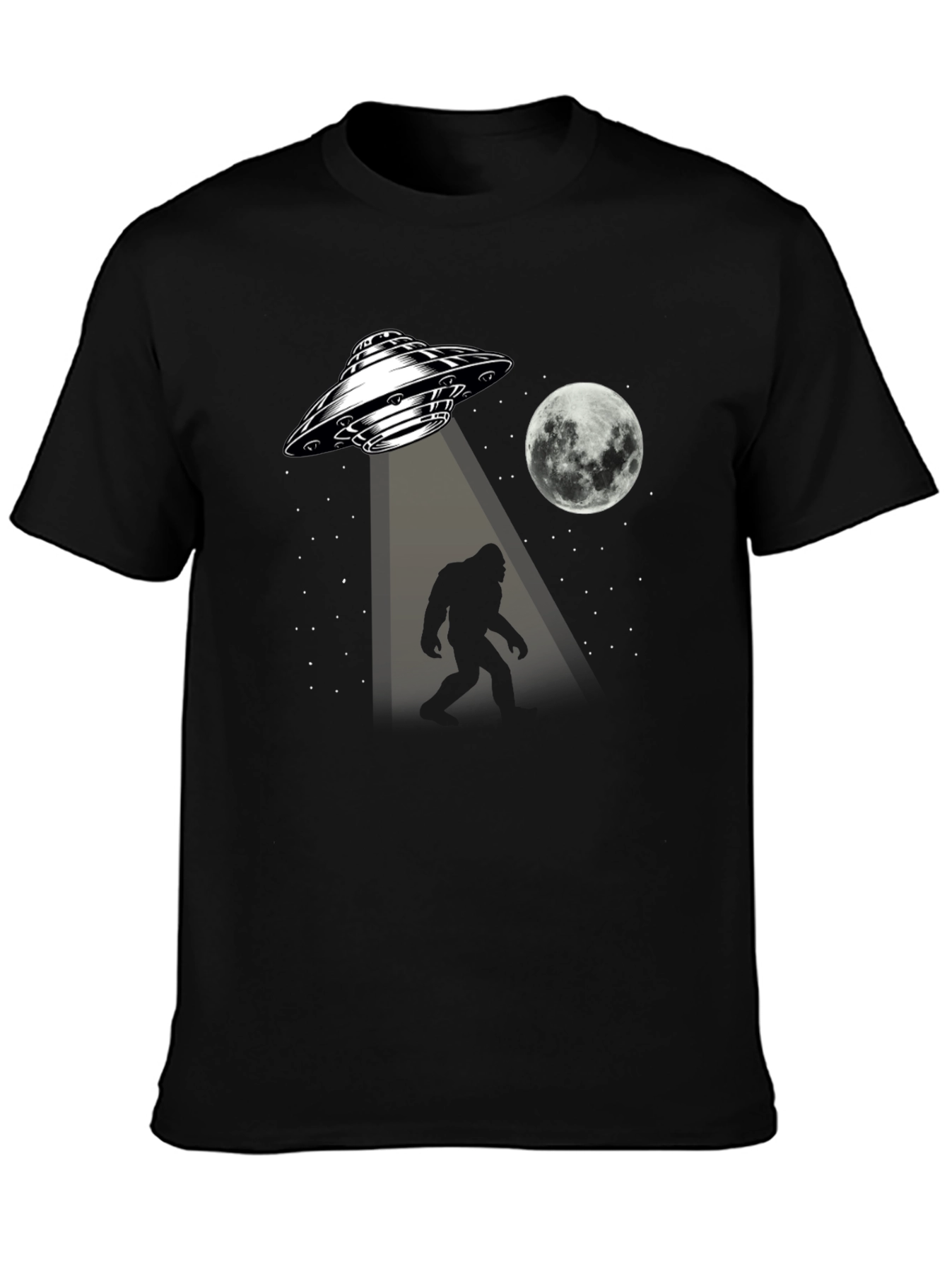 Bigfoot Abduction Black T-Shirt