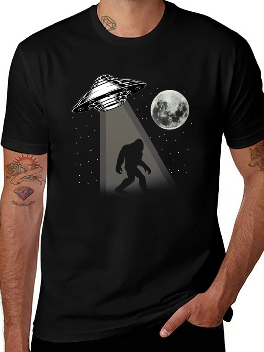Bigfoot Abduction Black T-Shirt