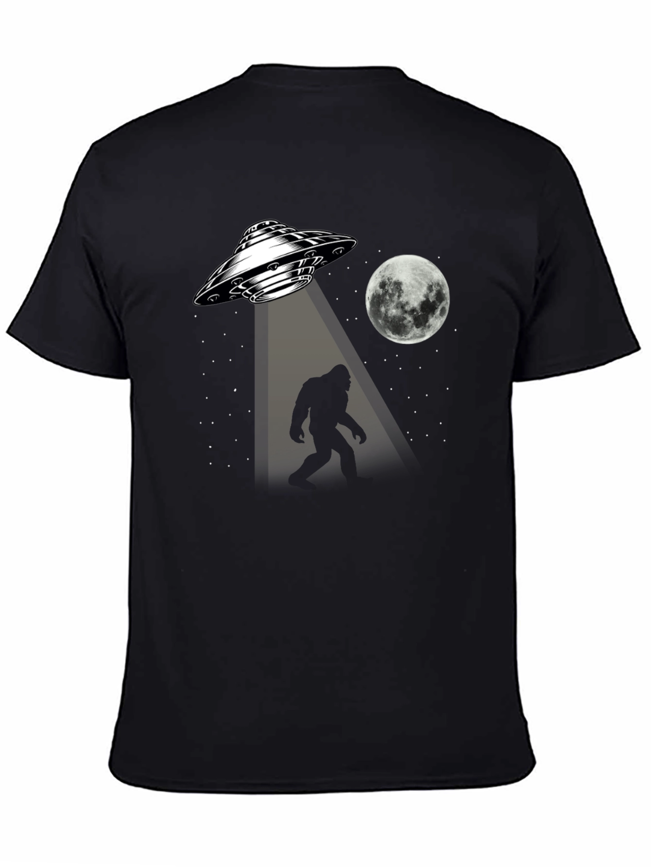 Bigfoot Abduction Black T-Shirt