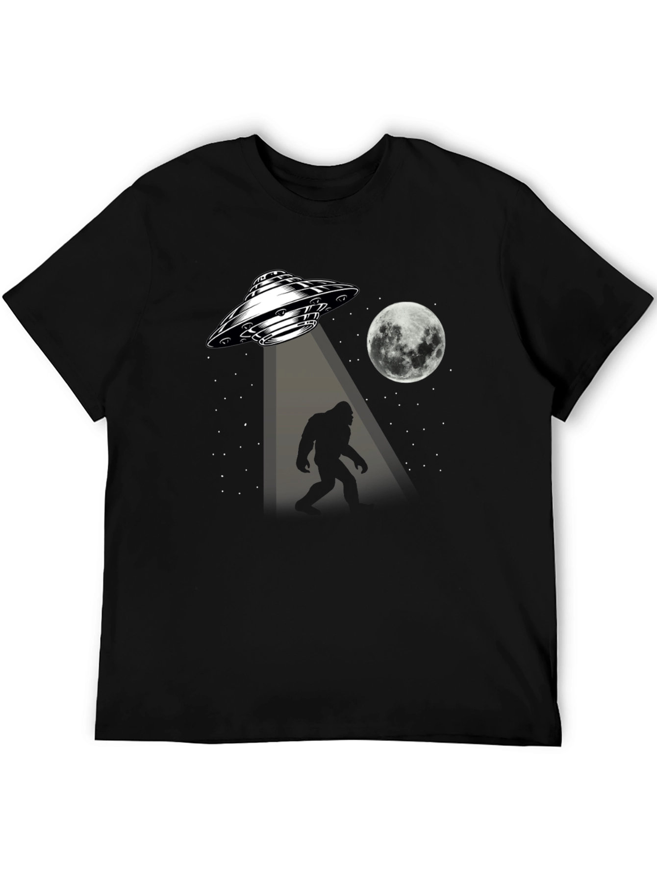 Bigfoot Abduction Black T-Shirt