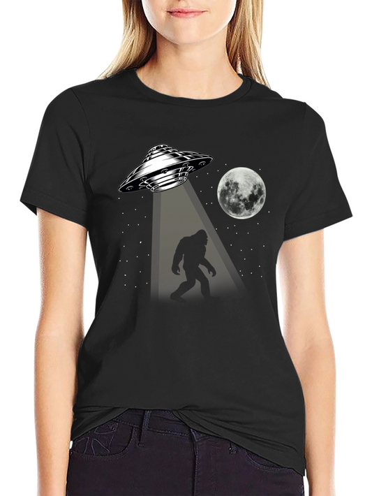 Bigfoot Abduction Black T-Shirt