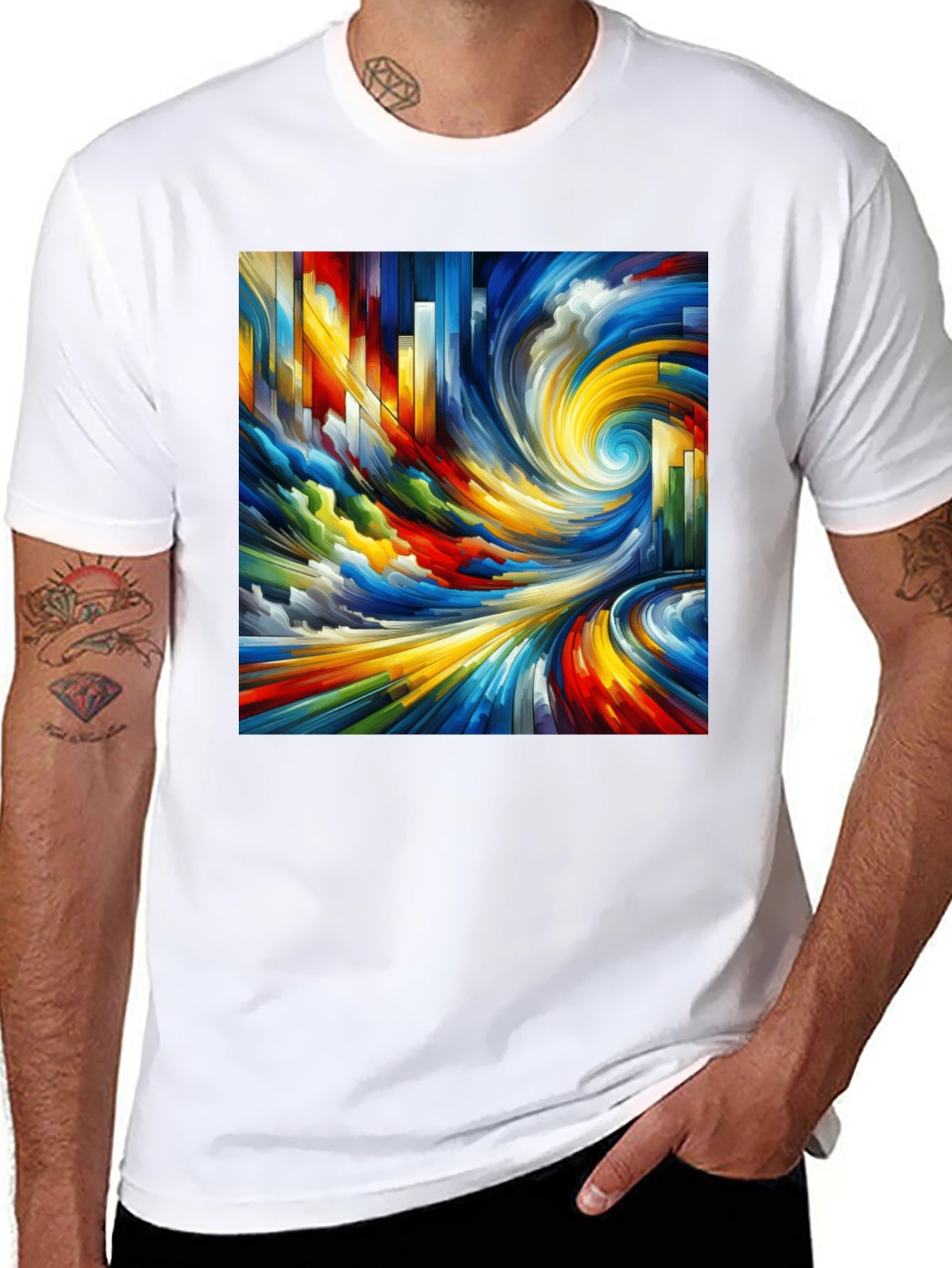 Abstract Swirl Graphic Tee