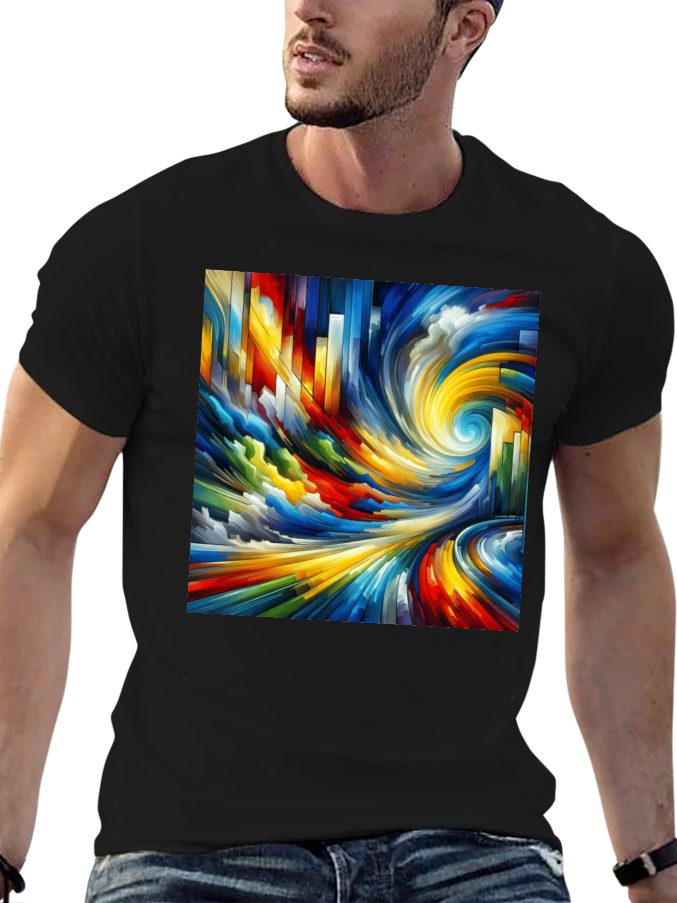 Abstract Swirl Graphic Tee