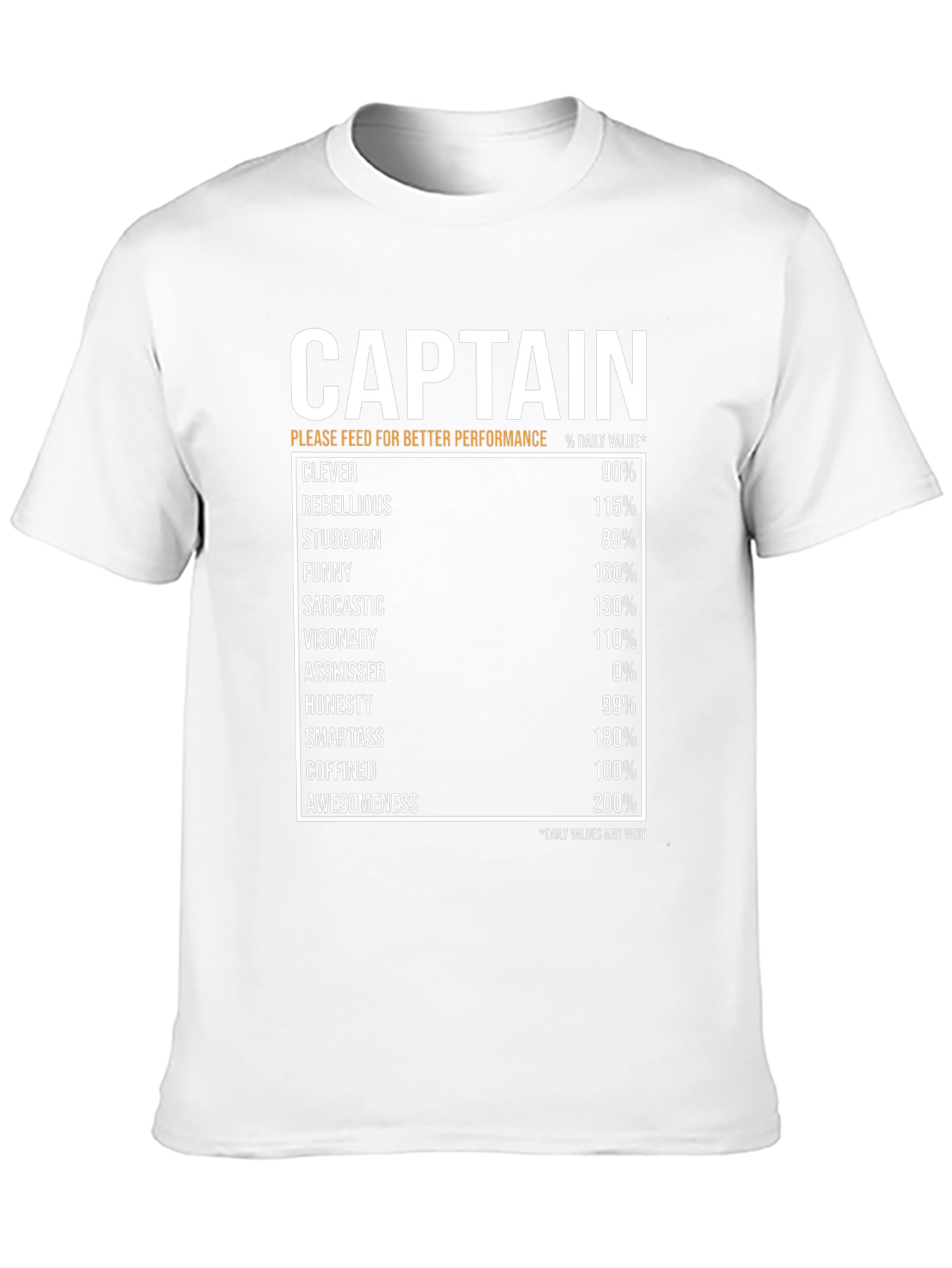Captain Daily Values Black T-Shirt