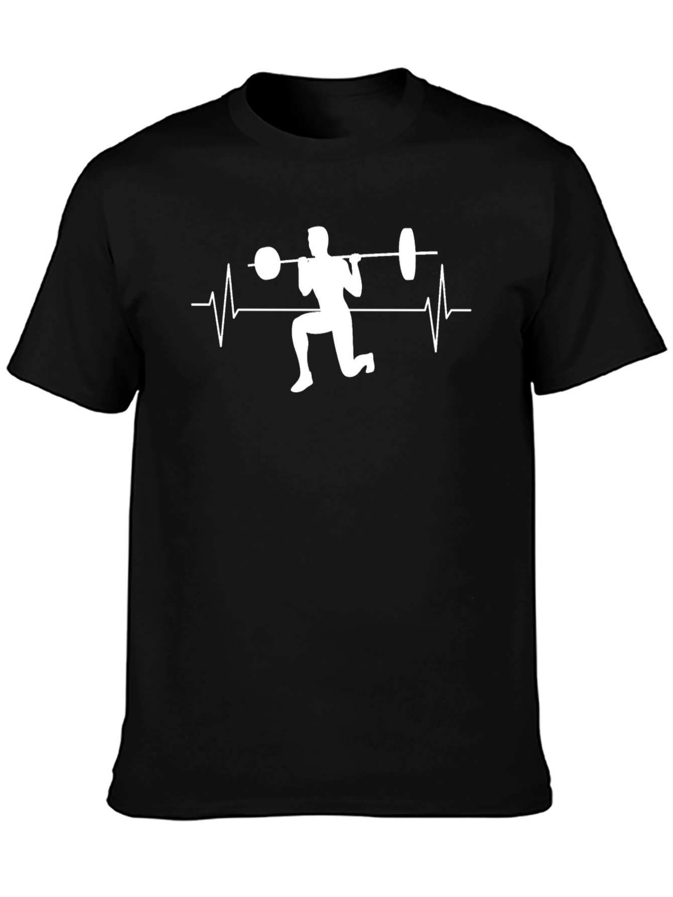 Fitness Heartbeat Barbell T-Shirt - Workout Motivation Tee