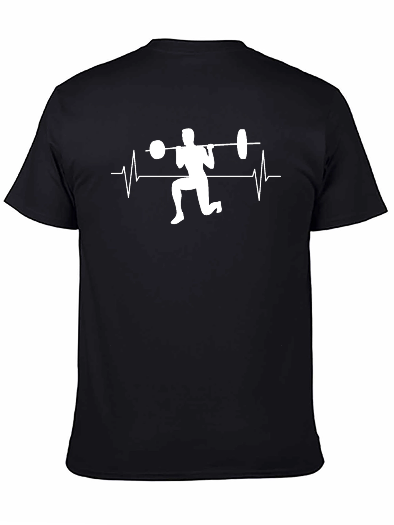 Fitness Heartbeat Barbell T-Shirt - Workout Motivation Tee