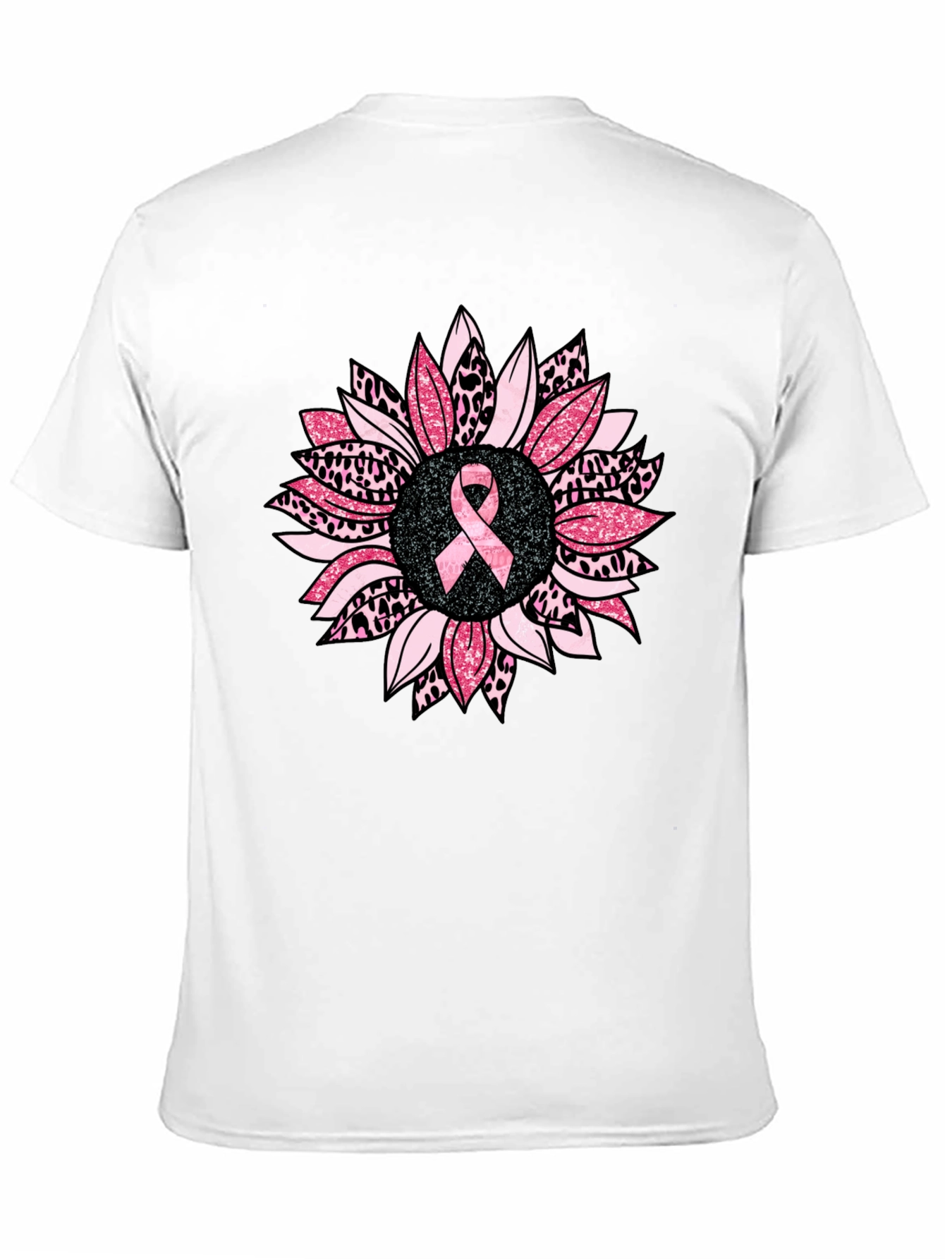 Pink Ribbon Sunflower T-Shirt - Breast Cancer Awareness Tee